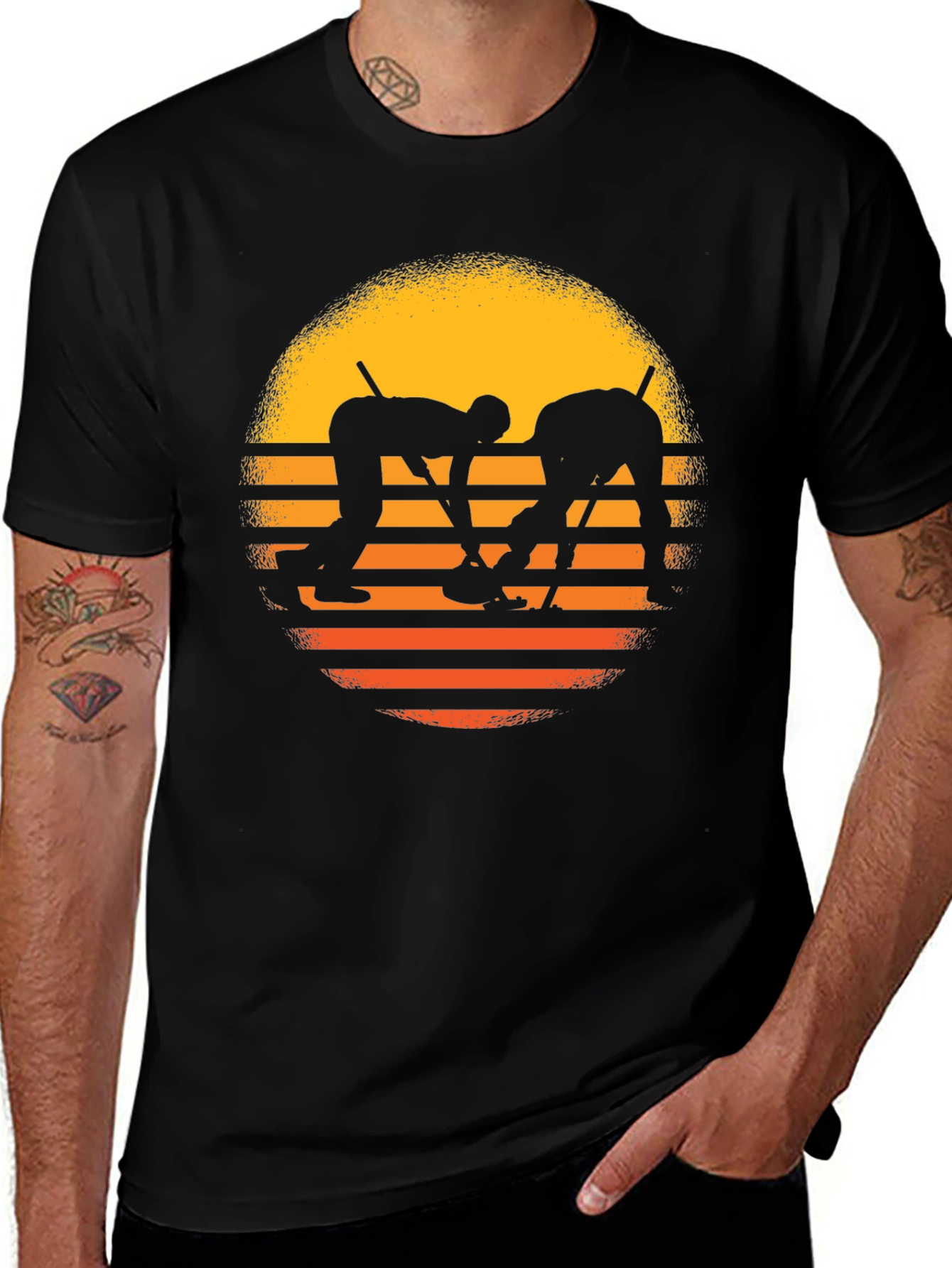 Variant 12 of Curling Sunset Graphic Tee