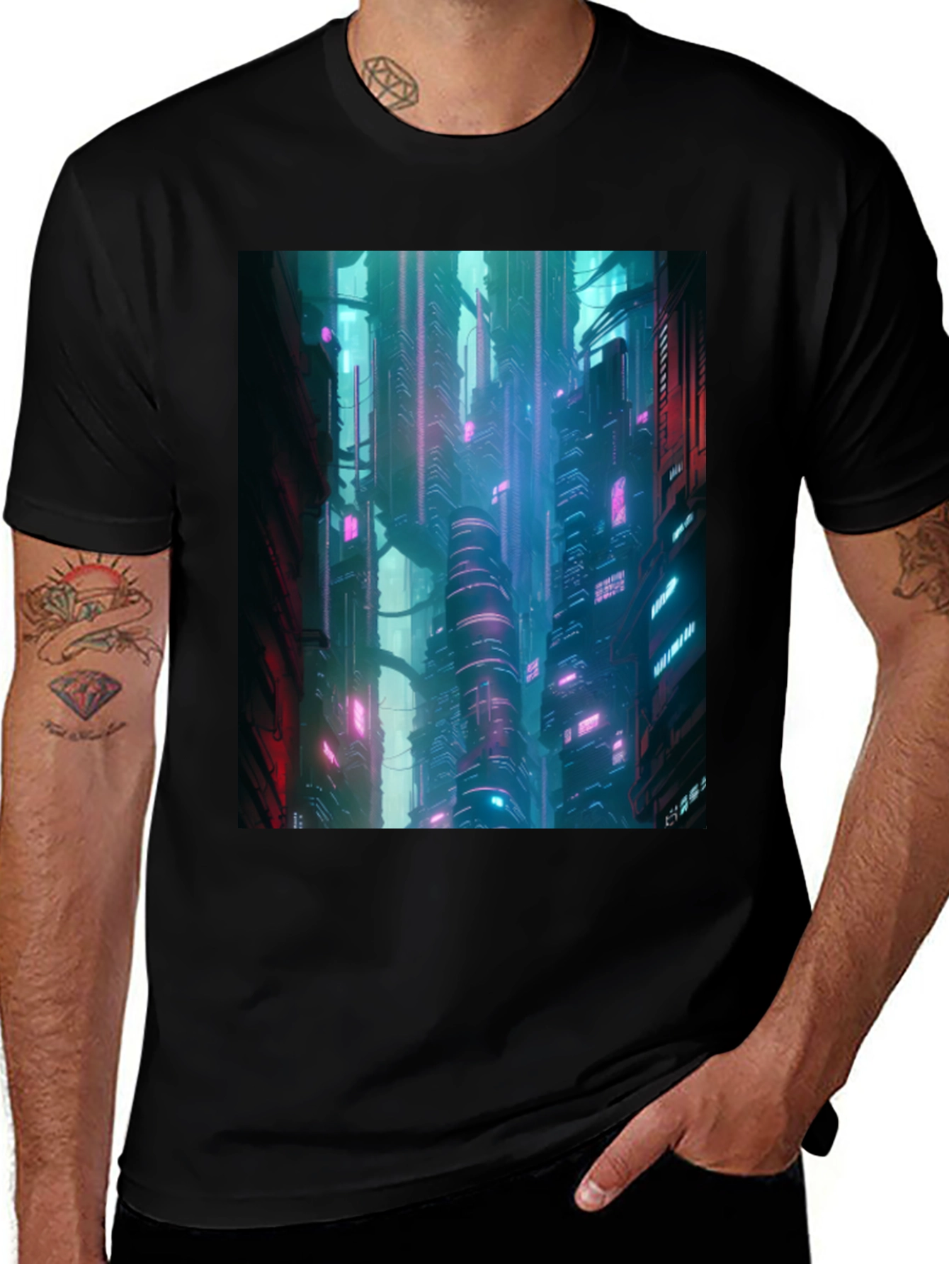 Variant 27 of Cyberpunk City T-Shirt