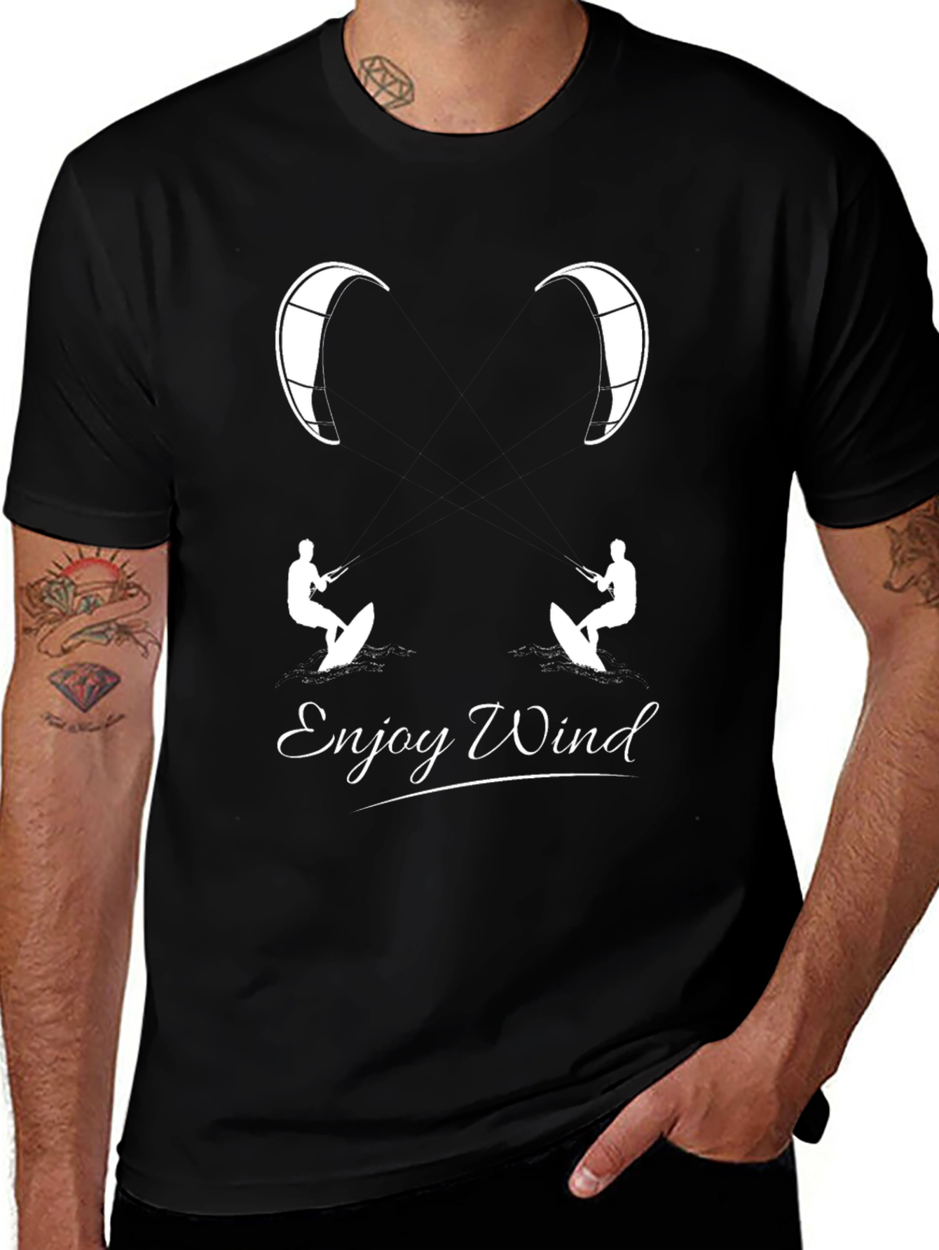Variant 7 of Enjoy Wind Kitesurfing Graphic Tee