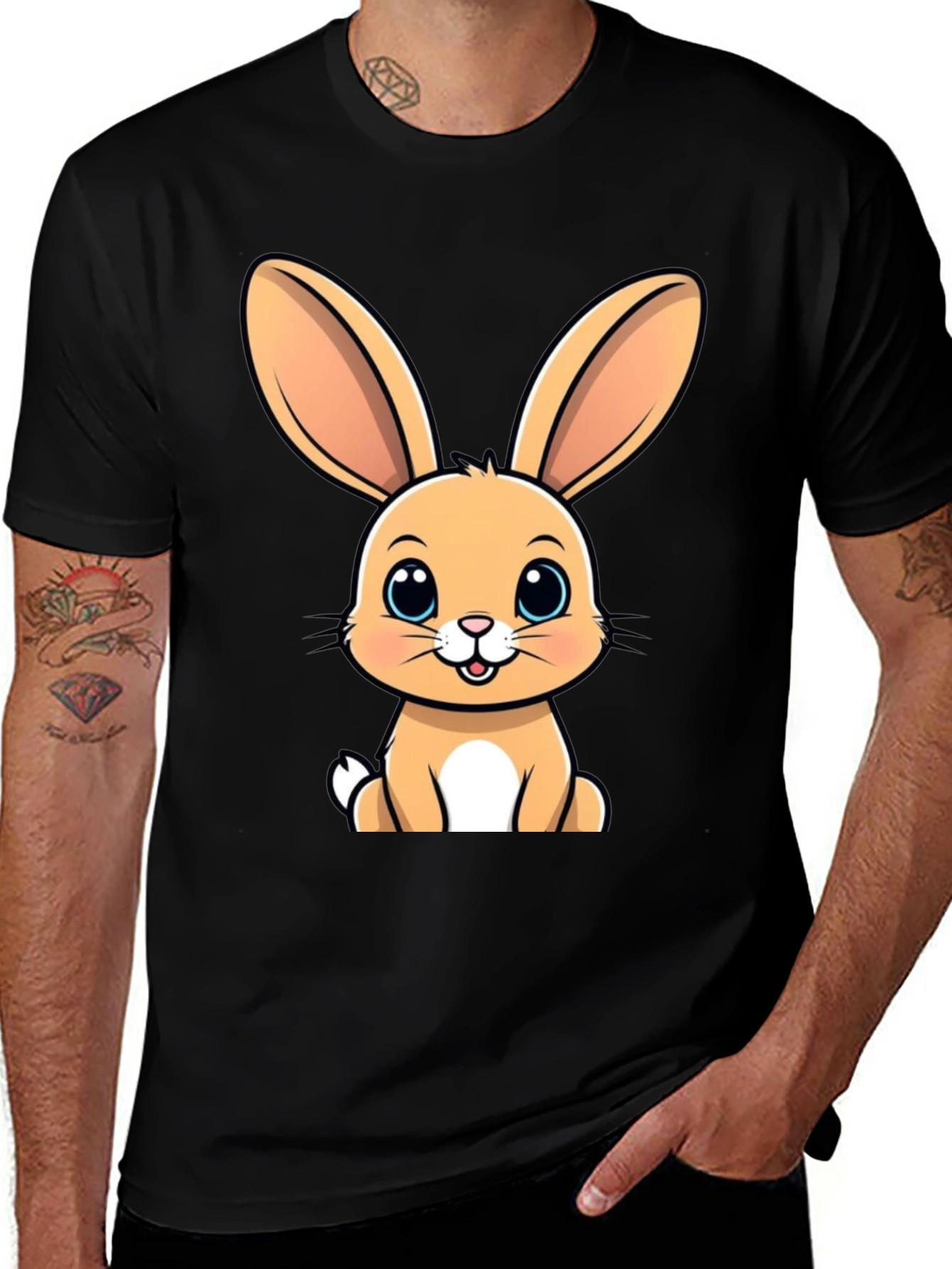 Variant 29 of Cute Cartoon Bunny Graphic Tee