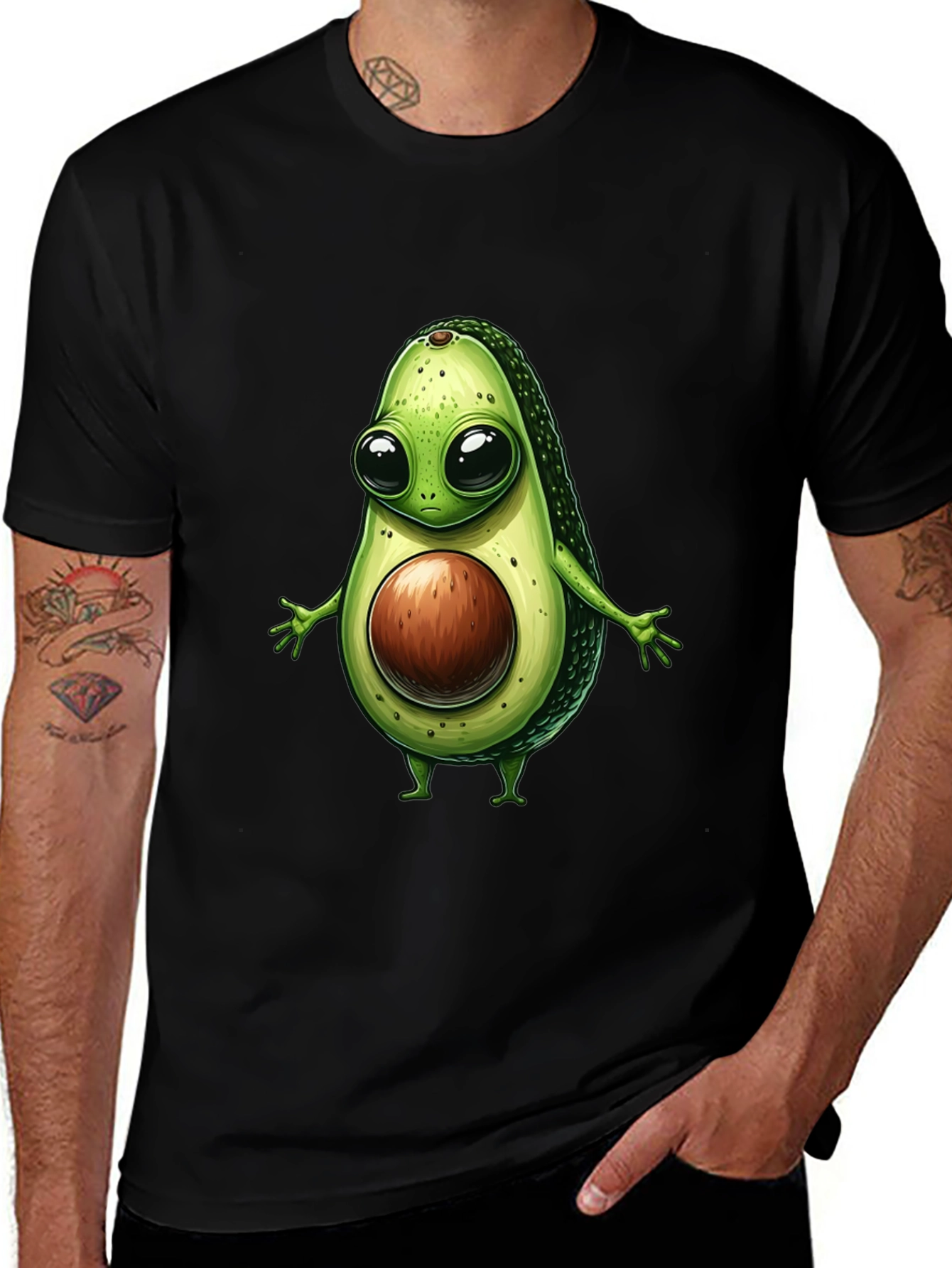 Variant 2 of Avocado Cartoon Graphic T-Shirt