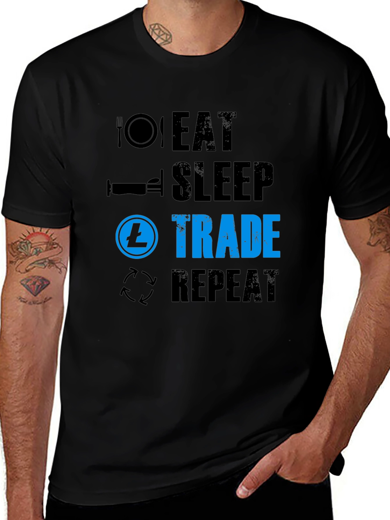 Eat Sleep Trade Repeat T-Shirt - Crypto Trader Tee
