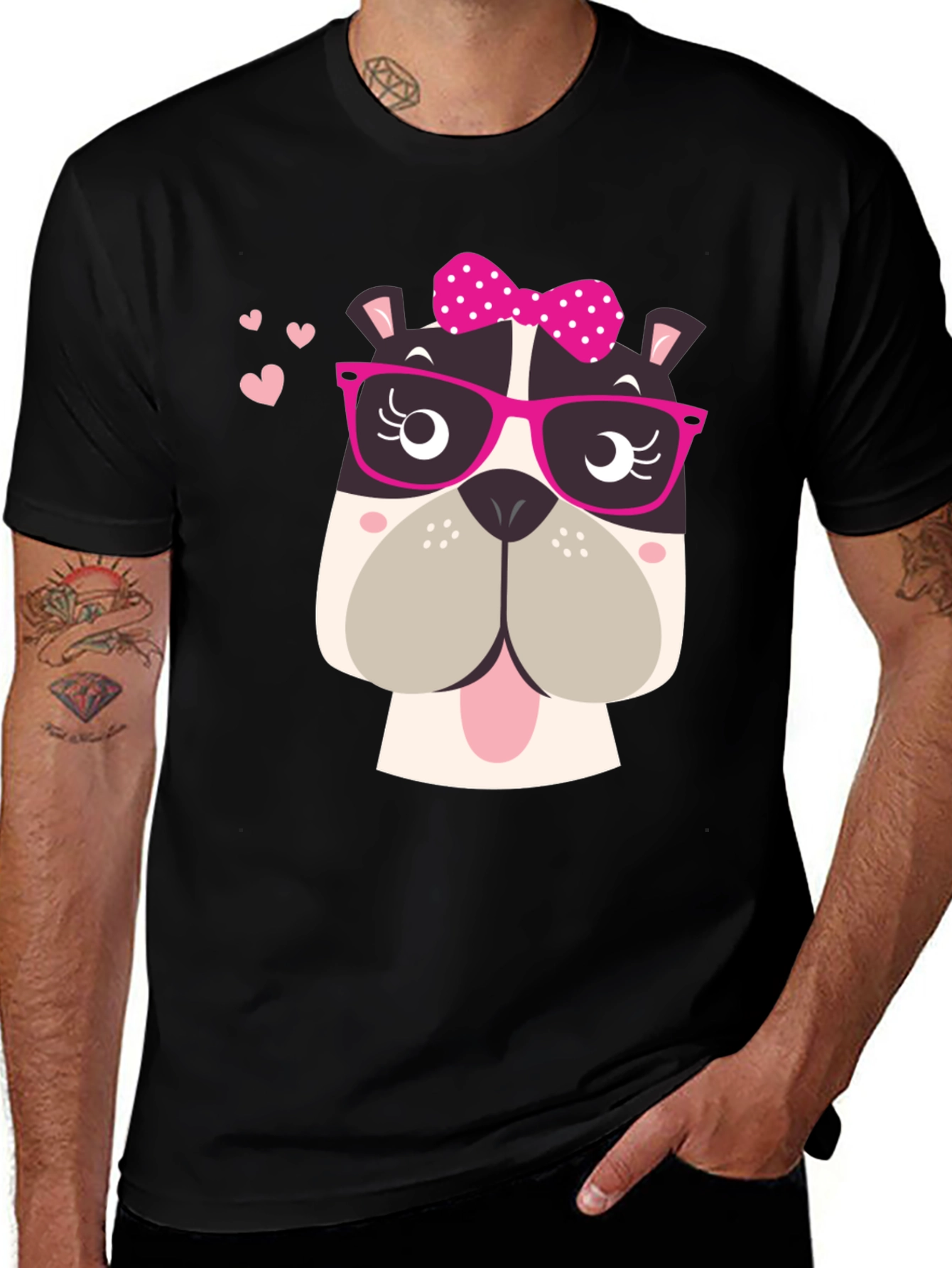 Variant 10 of Cute Dog with Bow & Glasses T-Shirt