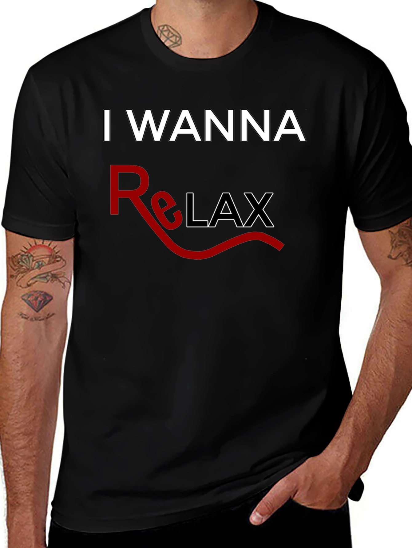 Variant 16 of I Wanna Relax Graphic T-Shirt - Casual Style