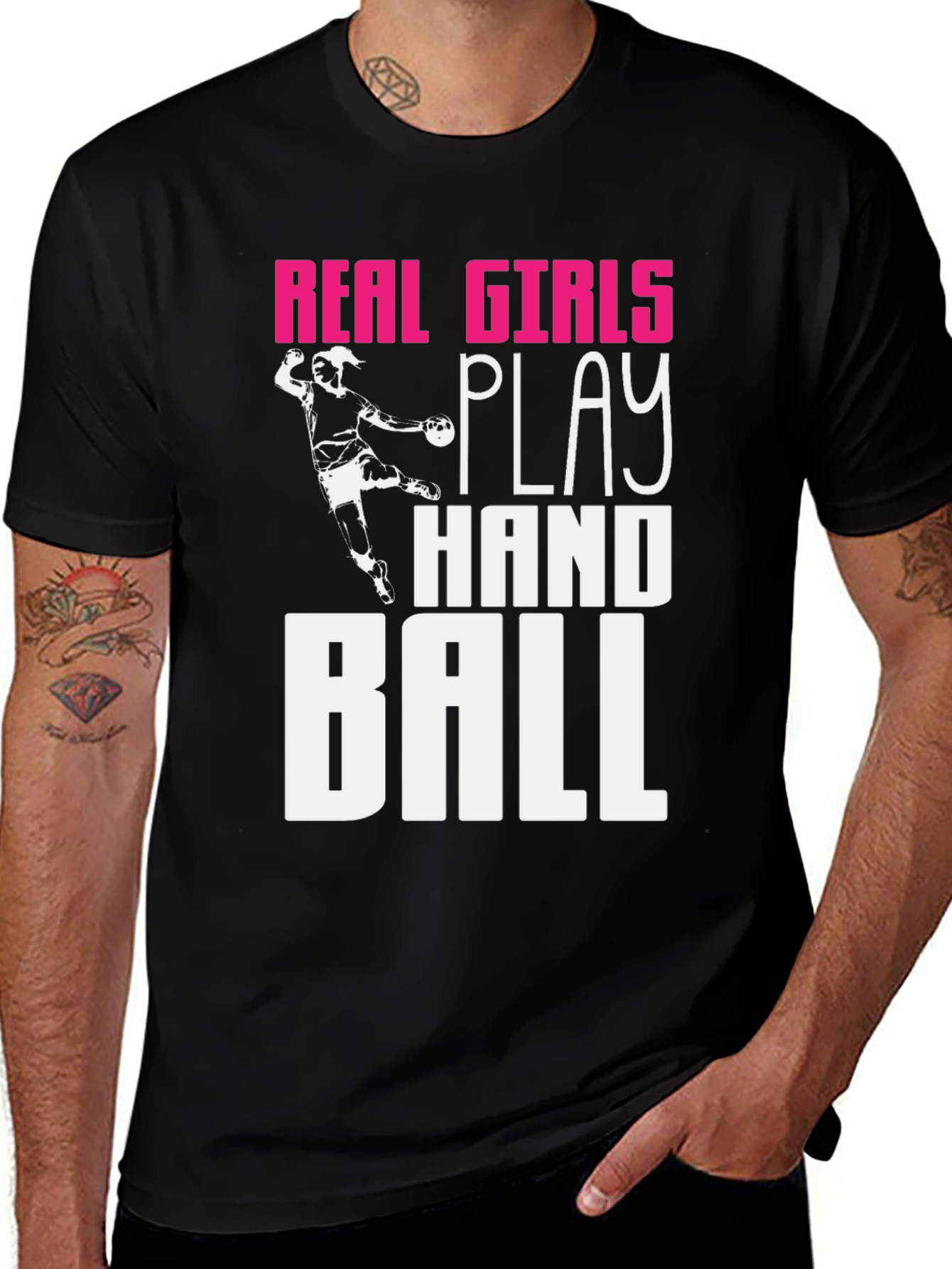 Real Girls Play Handball T-Shirt Graphic Tee