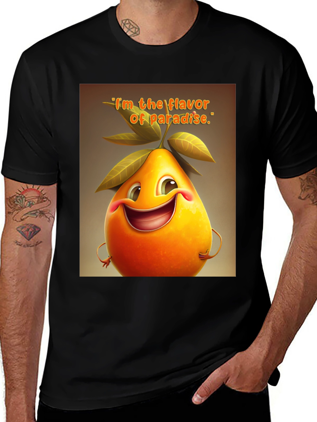 Variant 24 of Flavor of Paradise Graphic Tee - Premium Black T-Shirt