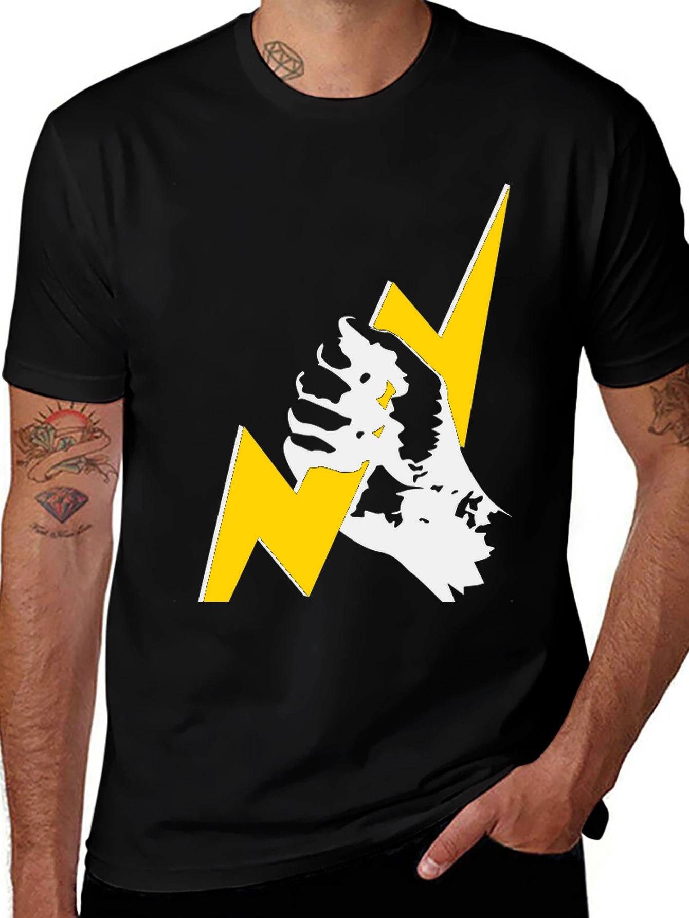 Variant 21 of Lightning Bolt Graphic Tee - Bold Streetwear Style