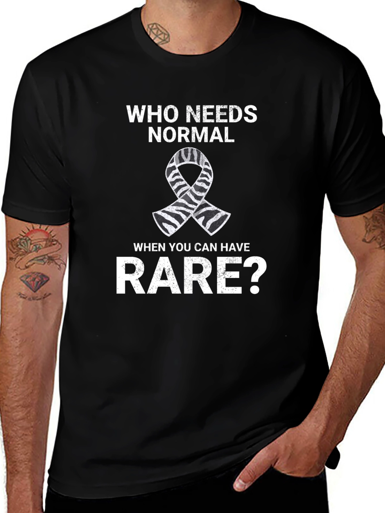 Variant 25 of Rare Zebra Ribbon Tee - Who Needs Normal T-Shirt
