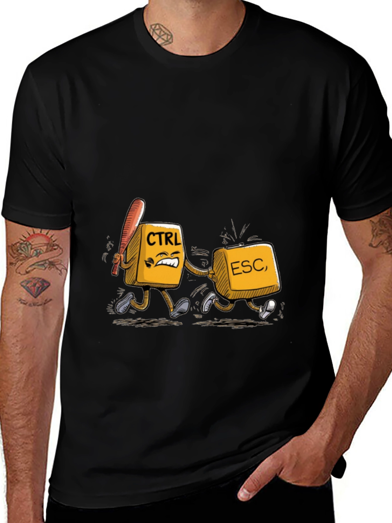 CTRL vs ESC T-Shirt - Funny Computer Keyboard Humor Tee