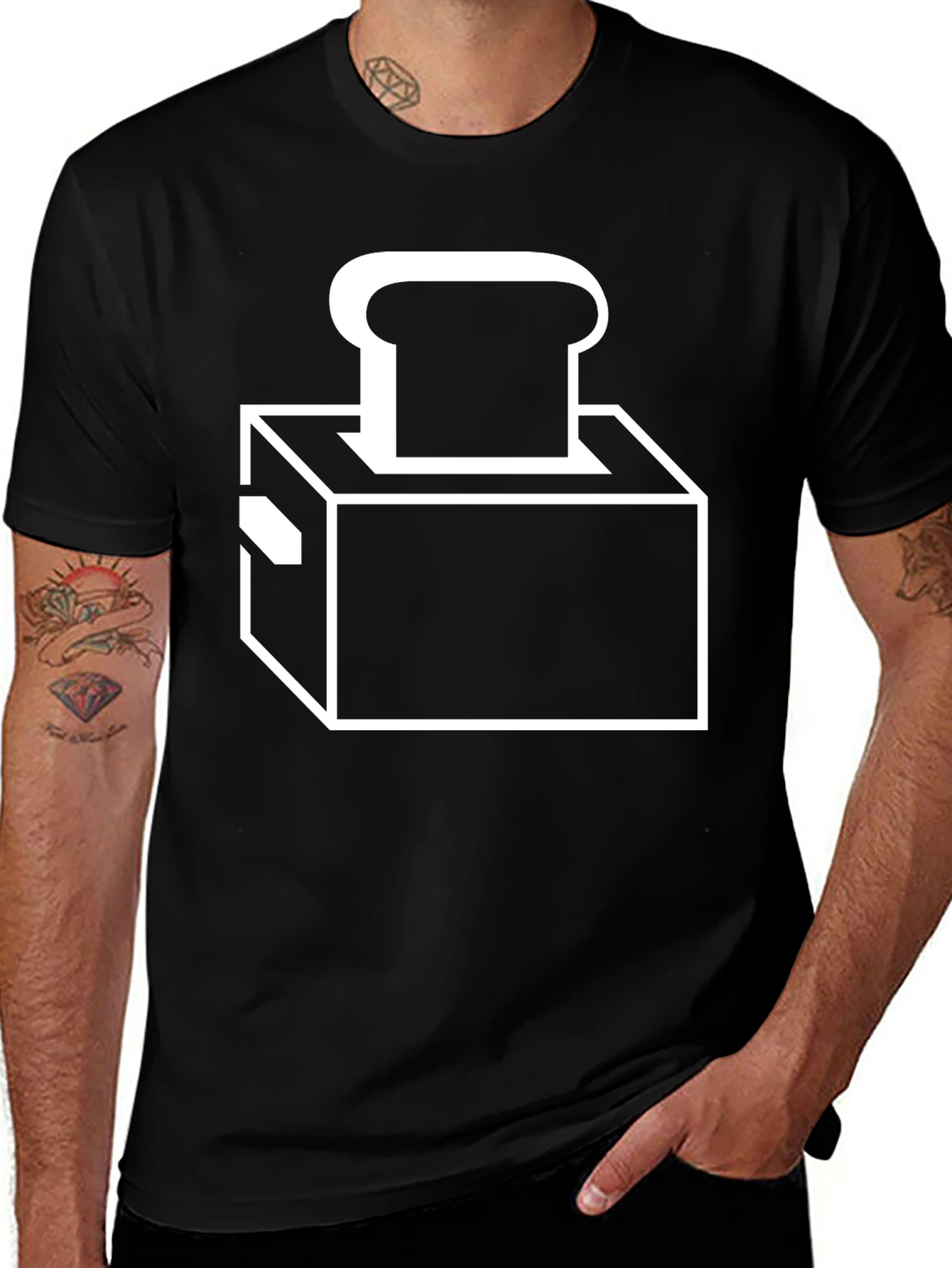 Toaster Graphic Tee - Black Cotton Comfort