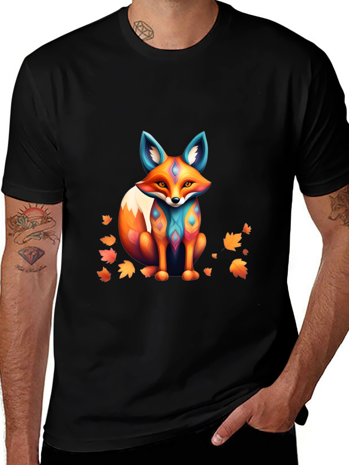 Variant 9 of Fox Graphic Tee - Stylish Animal Print Shirt