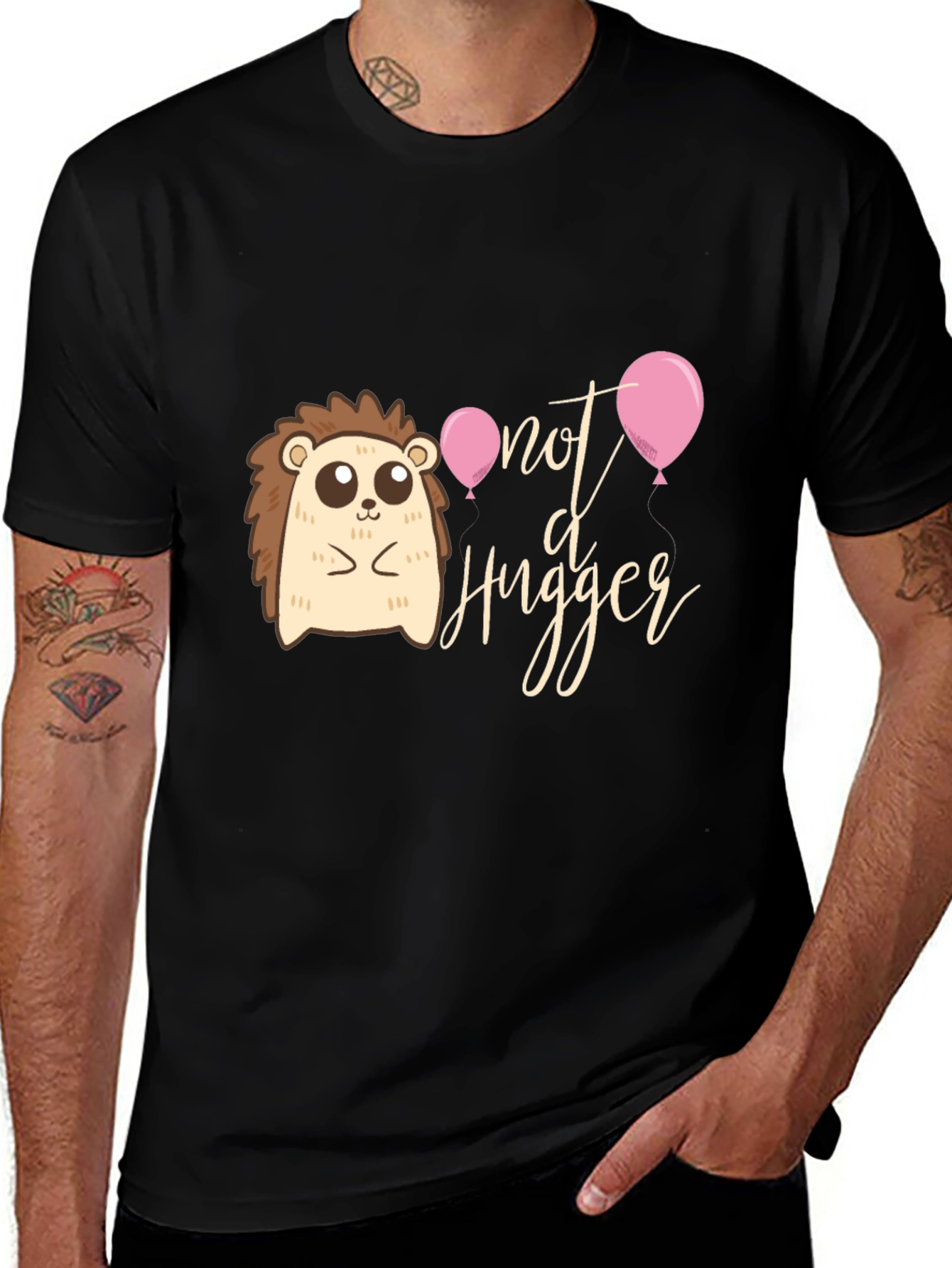 Variant 15 of Not A Hugger T-Shirt: Cute Hedgehog Design
