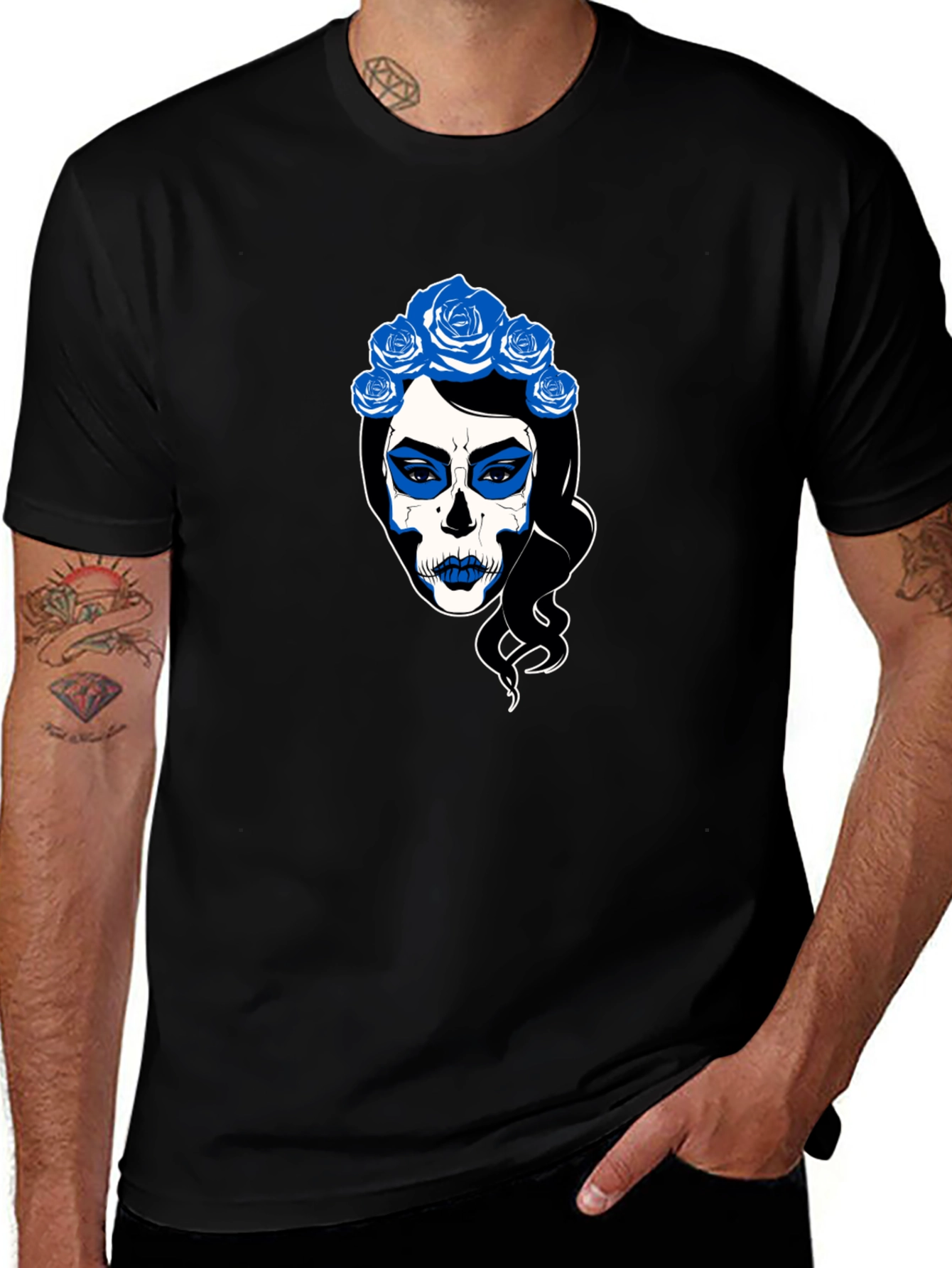 Variant 10 of Sugar Skull Woman Black T-Shirt