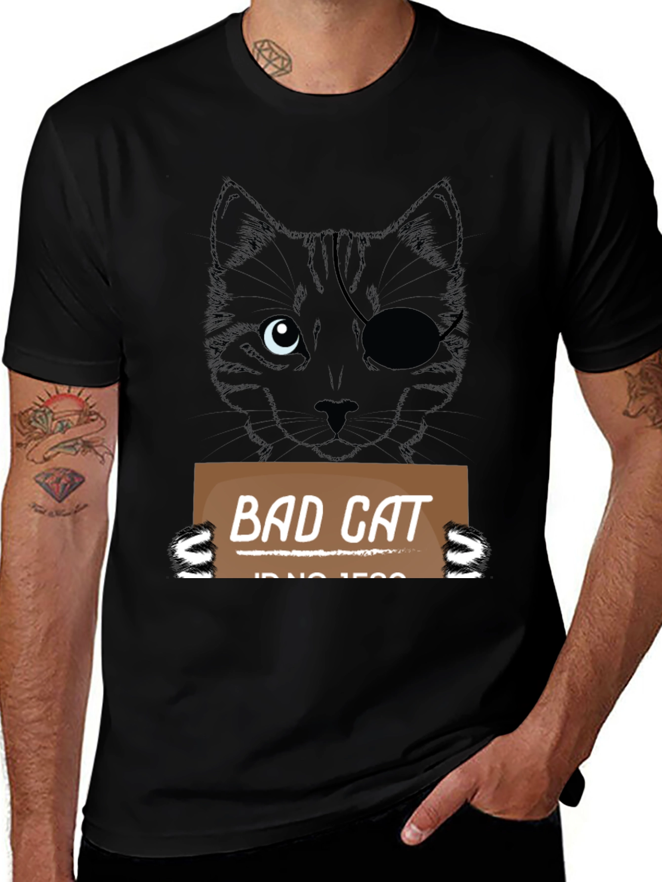 Variant 26 of Bad Cat T-Shirt - Men's Black Novelty Tee