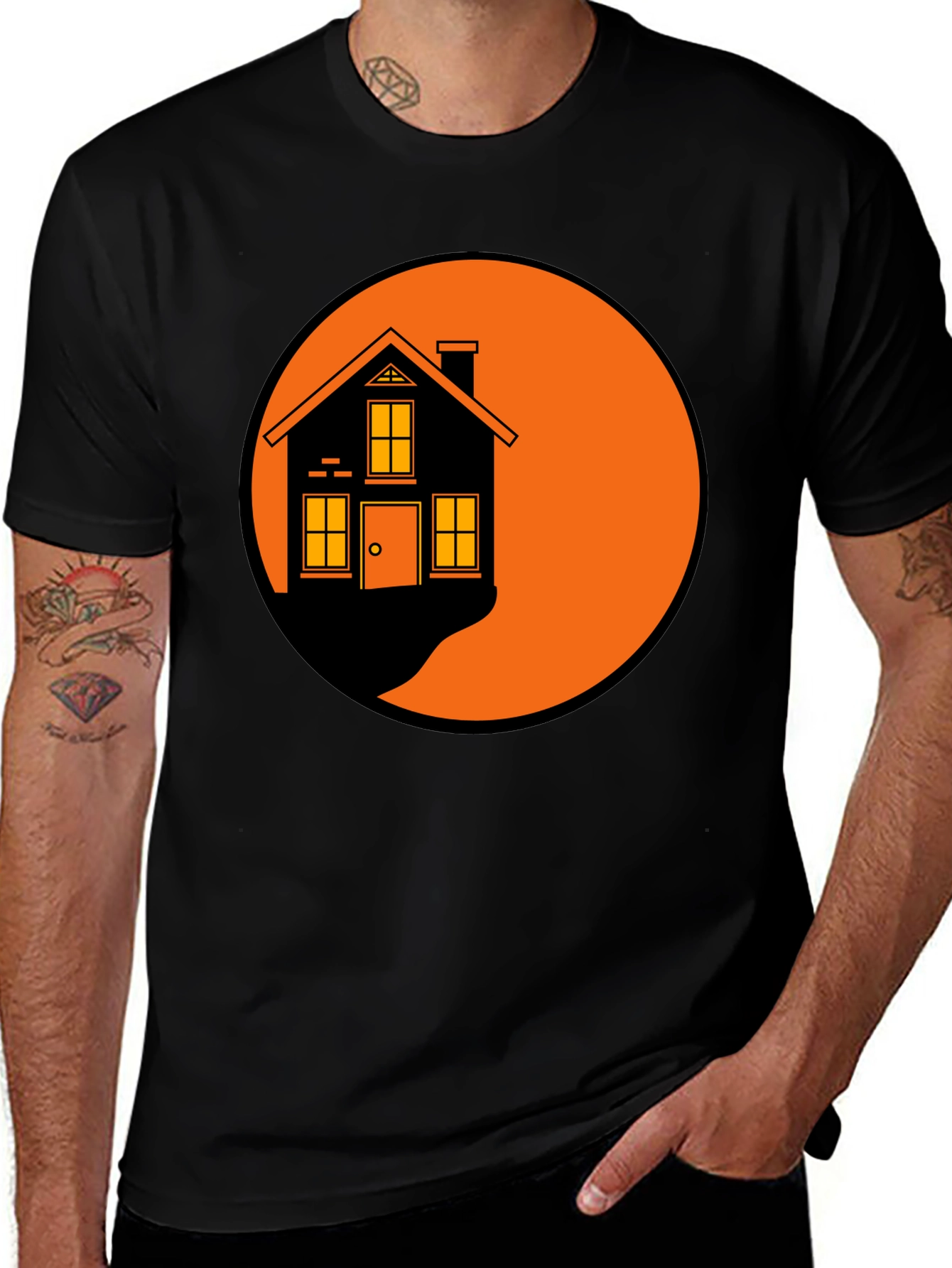 Variant 18 of Retro House Graphic T-Shirt - Soft Cotton Tee
