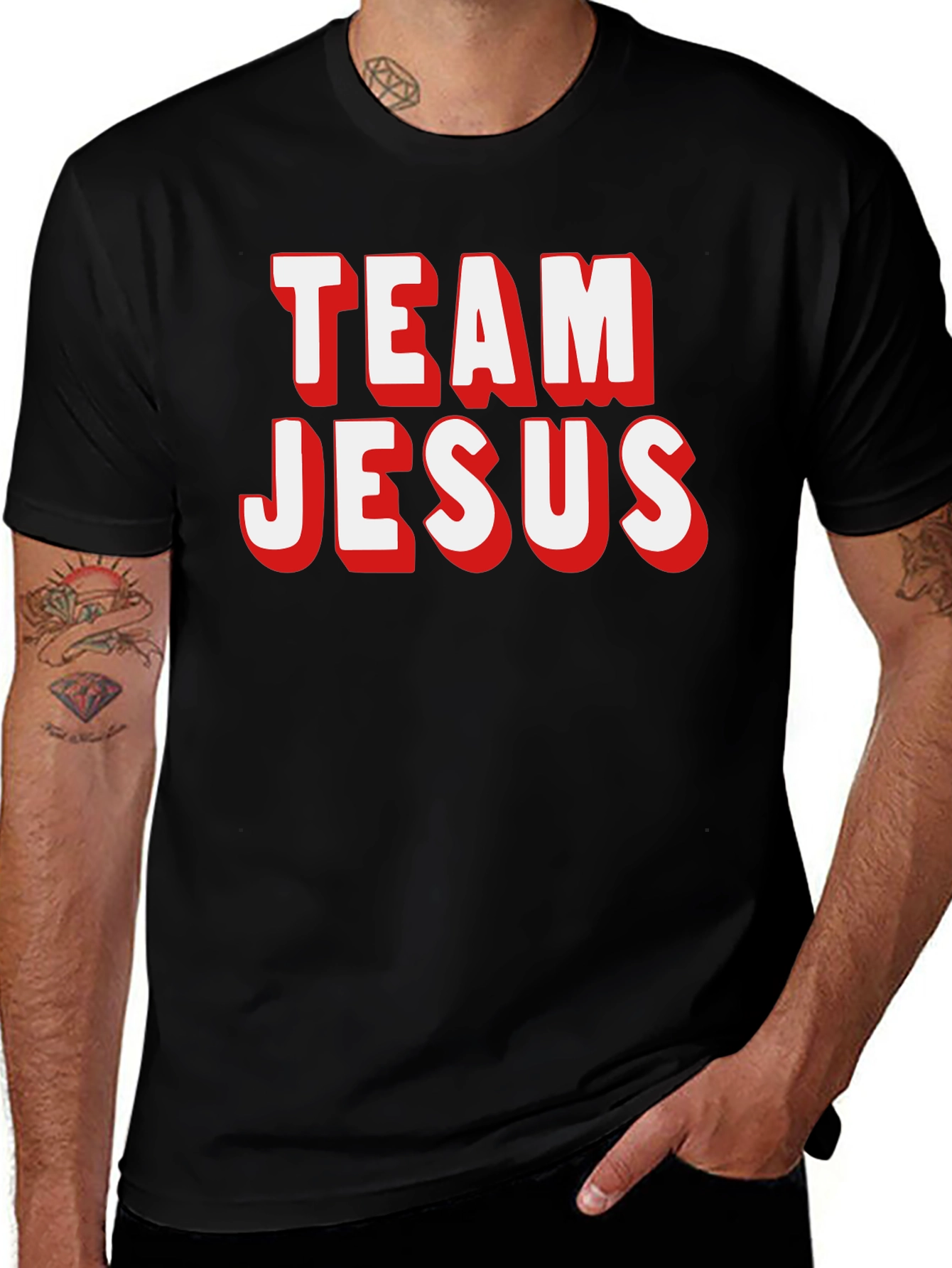 Team Jesus Black Graphic Tee