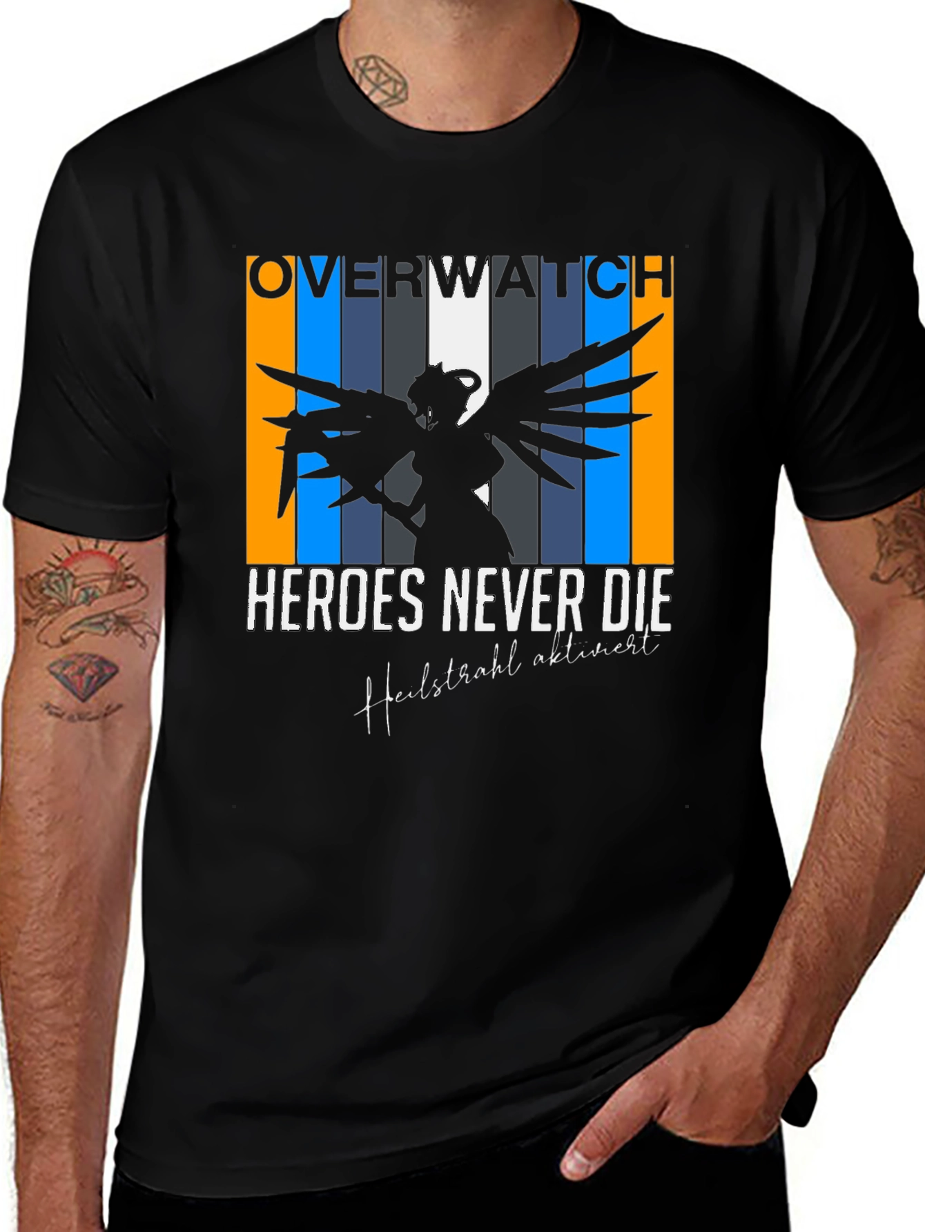 Overwatch Mercy Heroes Never Die Graphic Tee