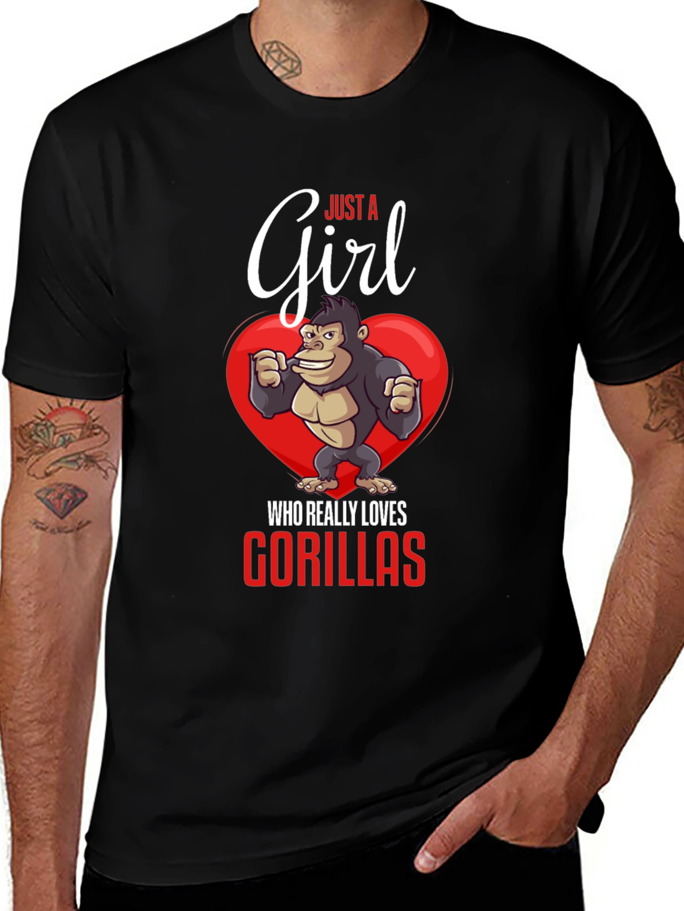 Variant 2 of Just a Girl Who Loves Gorillas T-Shirt