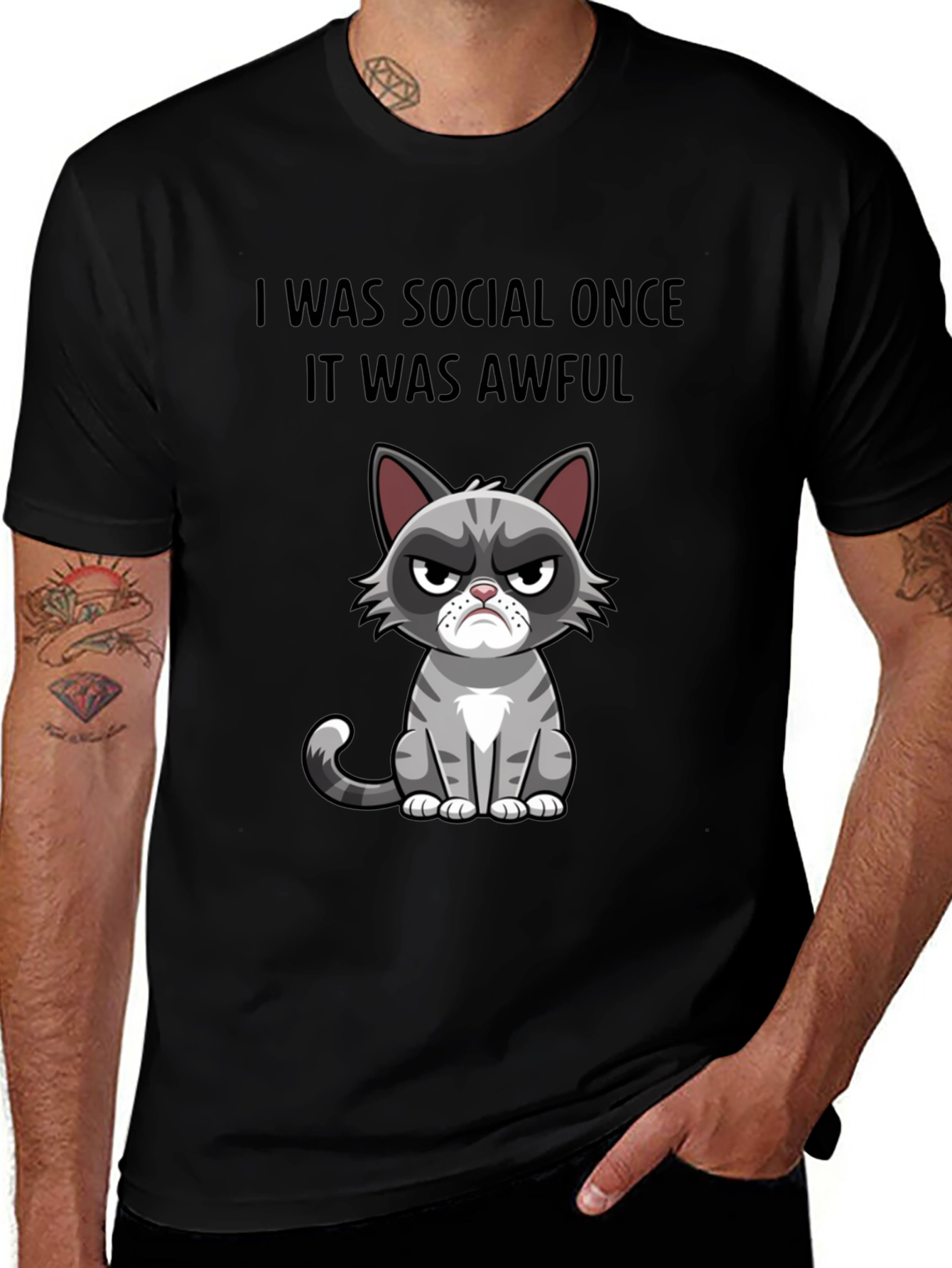 Variant 18 of Grumpy Cat T-Shirt - "I Was Social Once"