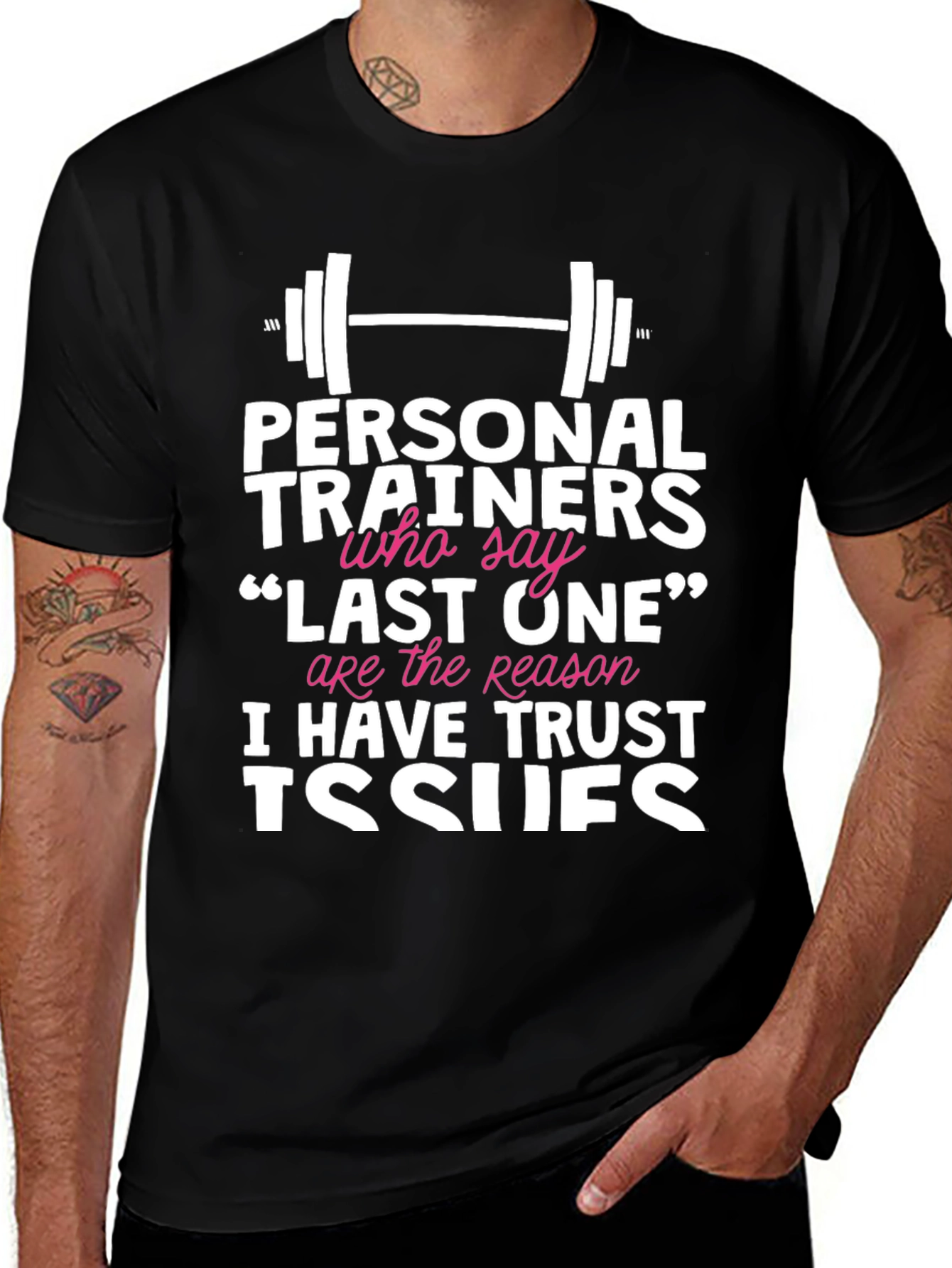 Funny Personal Trainer T-Shirt - Trust Issues Gym Tee