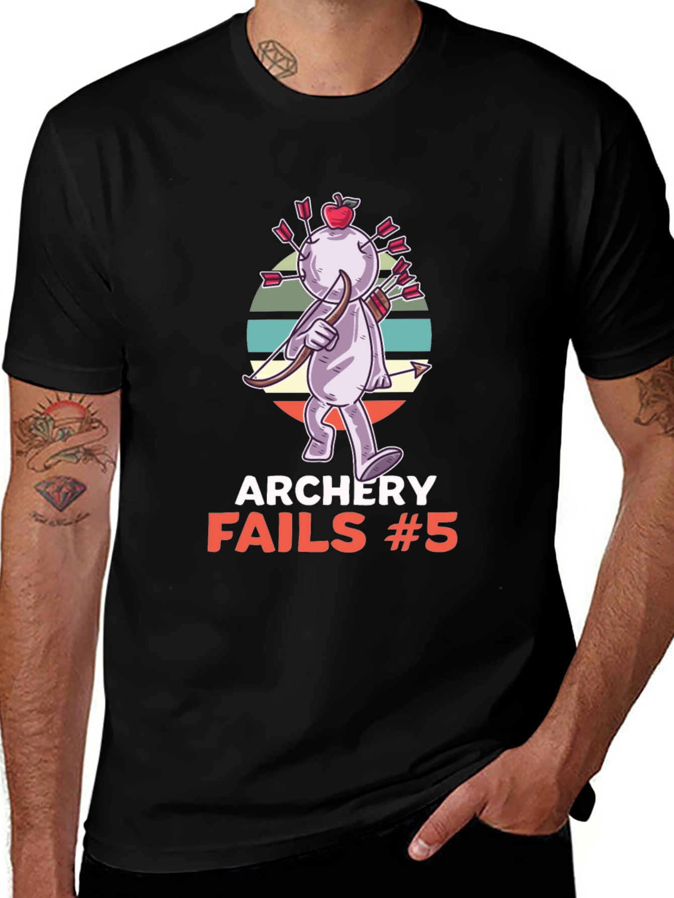 Black Archery Fails #5 T-Shirt - Funny Graphic Tee main image