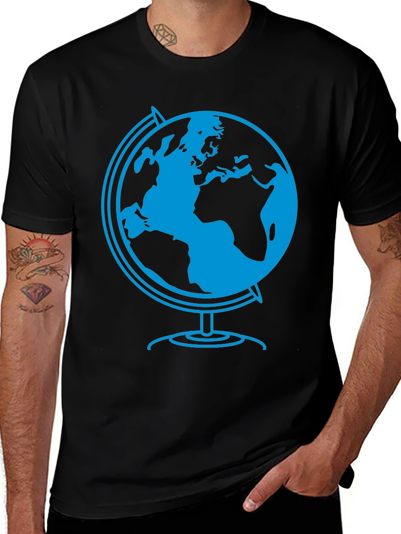 Variant 25 of Globe Graphic Tee - Black Cotton T-Shirt