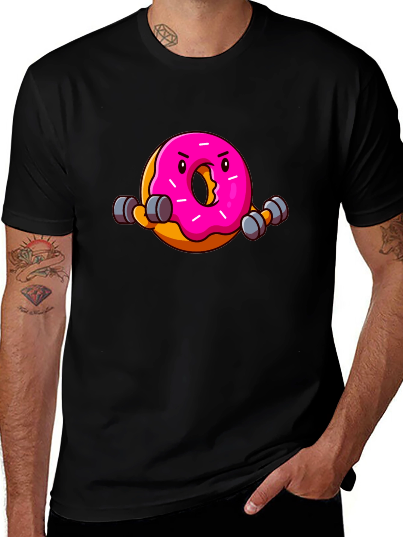 Variant 26 of Funny Donut Workout Graphic T-Shirt
