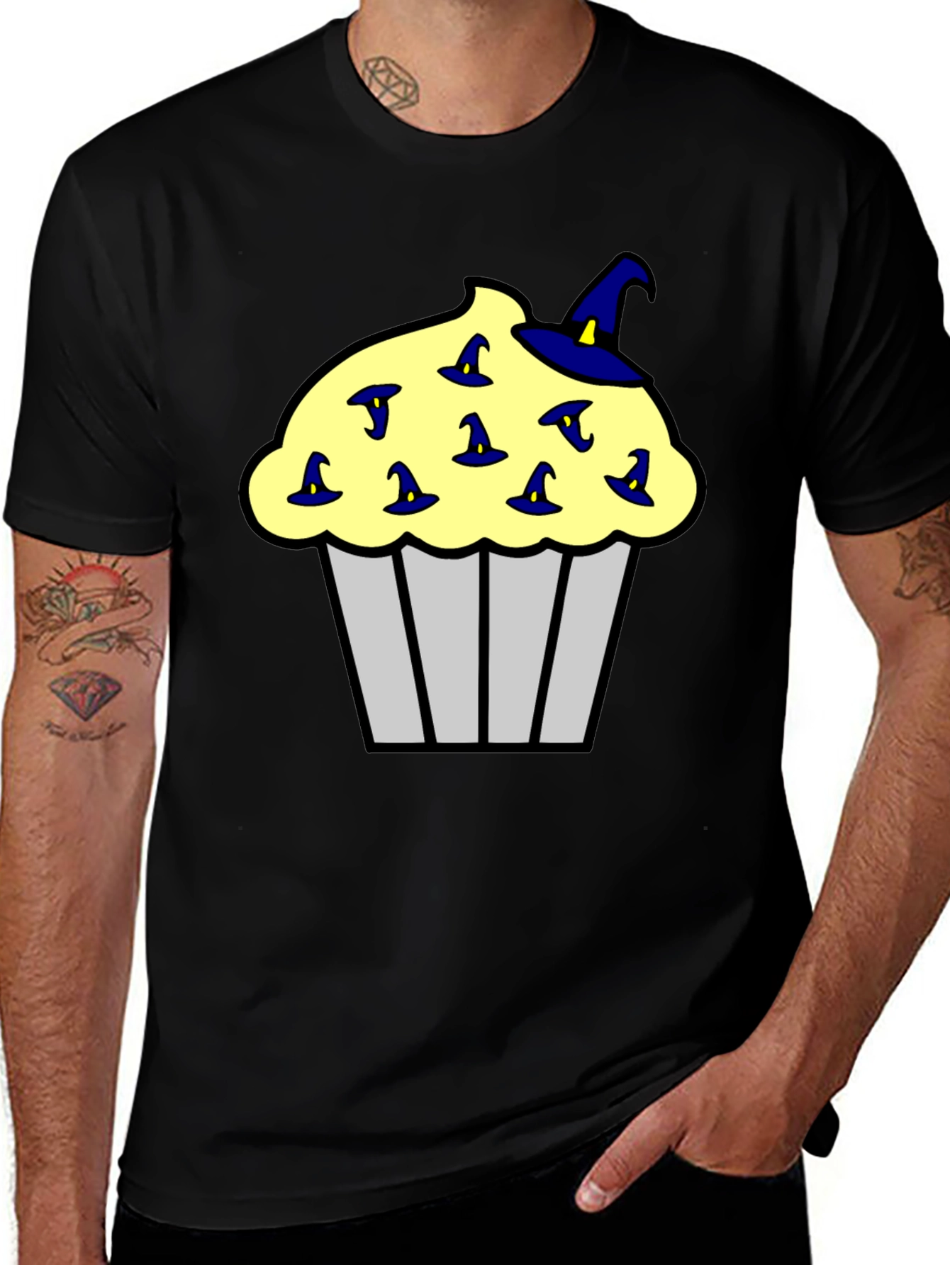 Variant 19 of Cupcake Witch Hats Men's Black T-Shirt