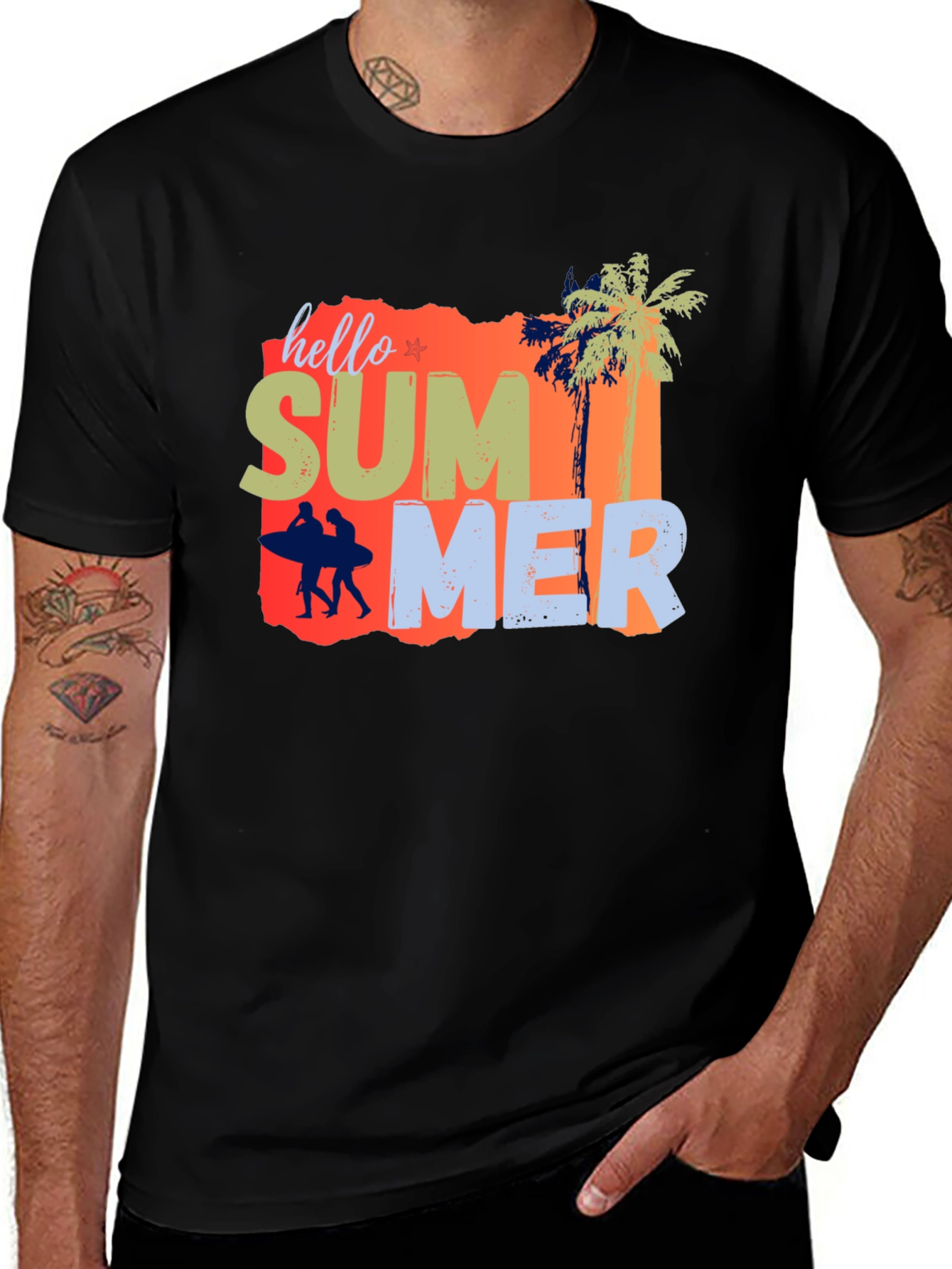 Variant 22 of Summer Vibes Black Graphic Tee