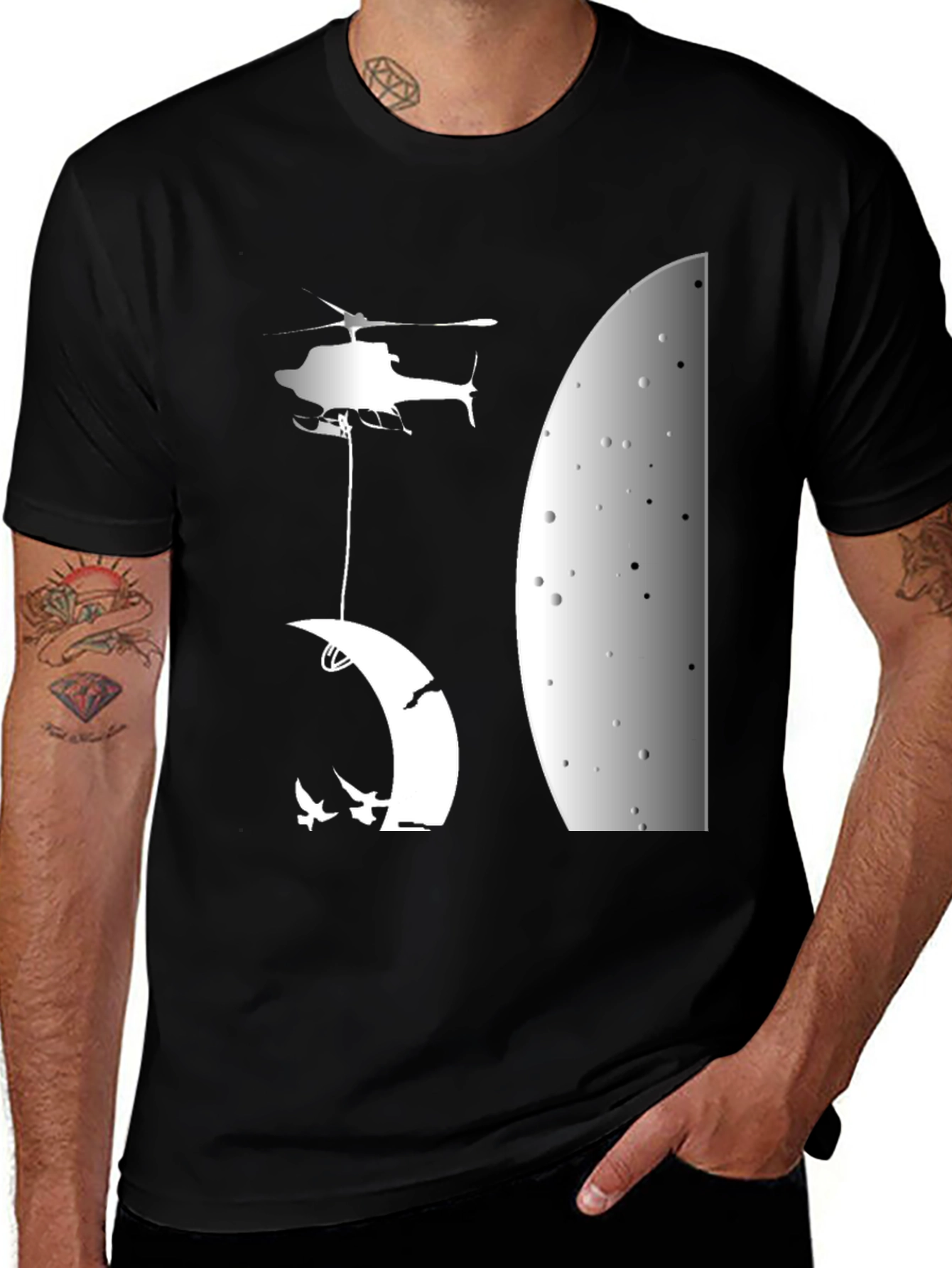 Variant 26 of Helicopter Moon Graphic T-Shirt