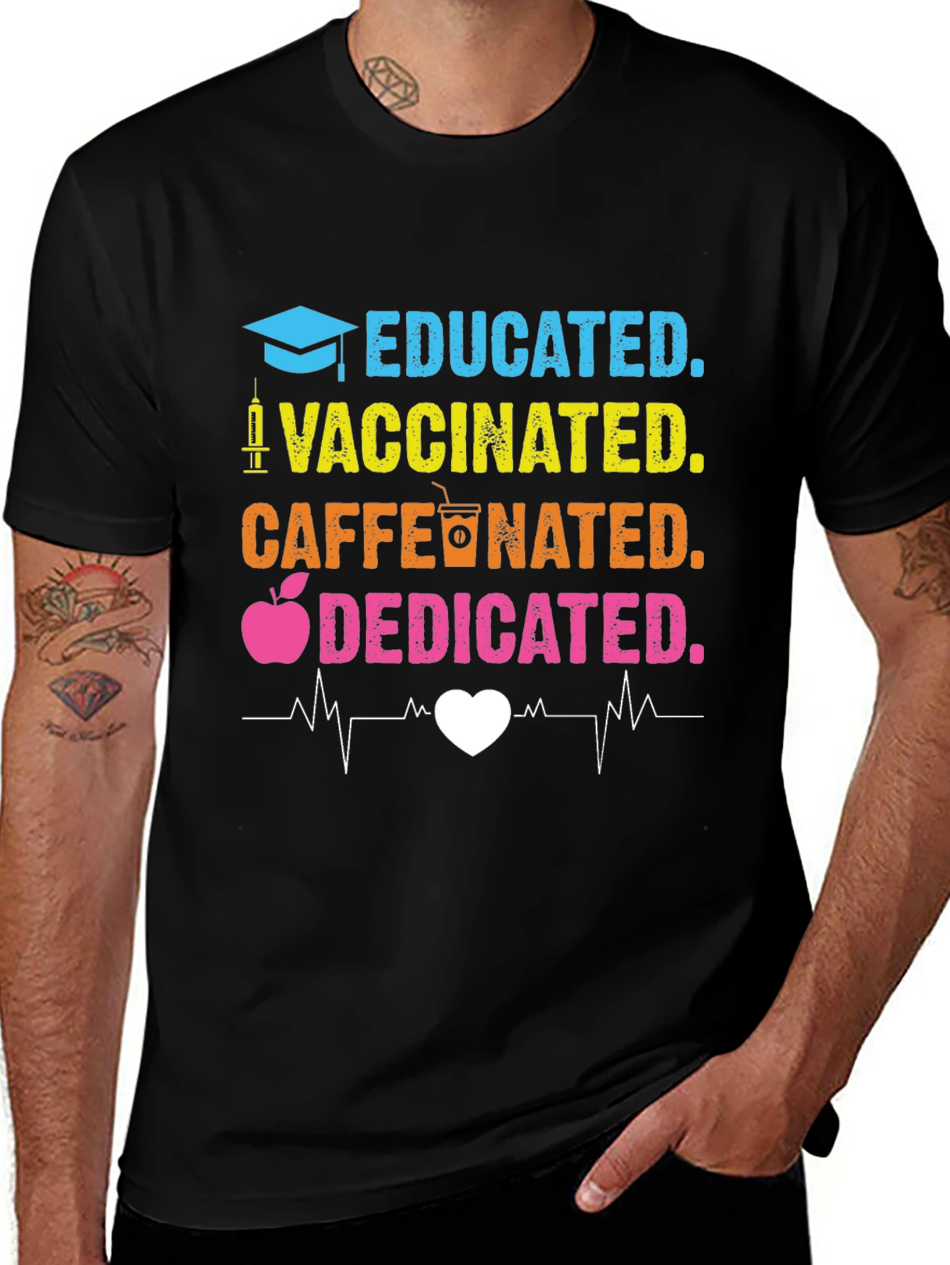 Variant 4 of Educated Vaccinated Dedicated T-Shirt