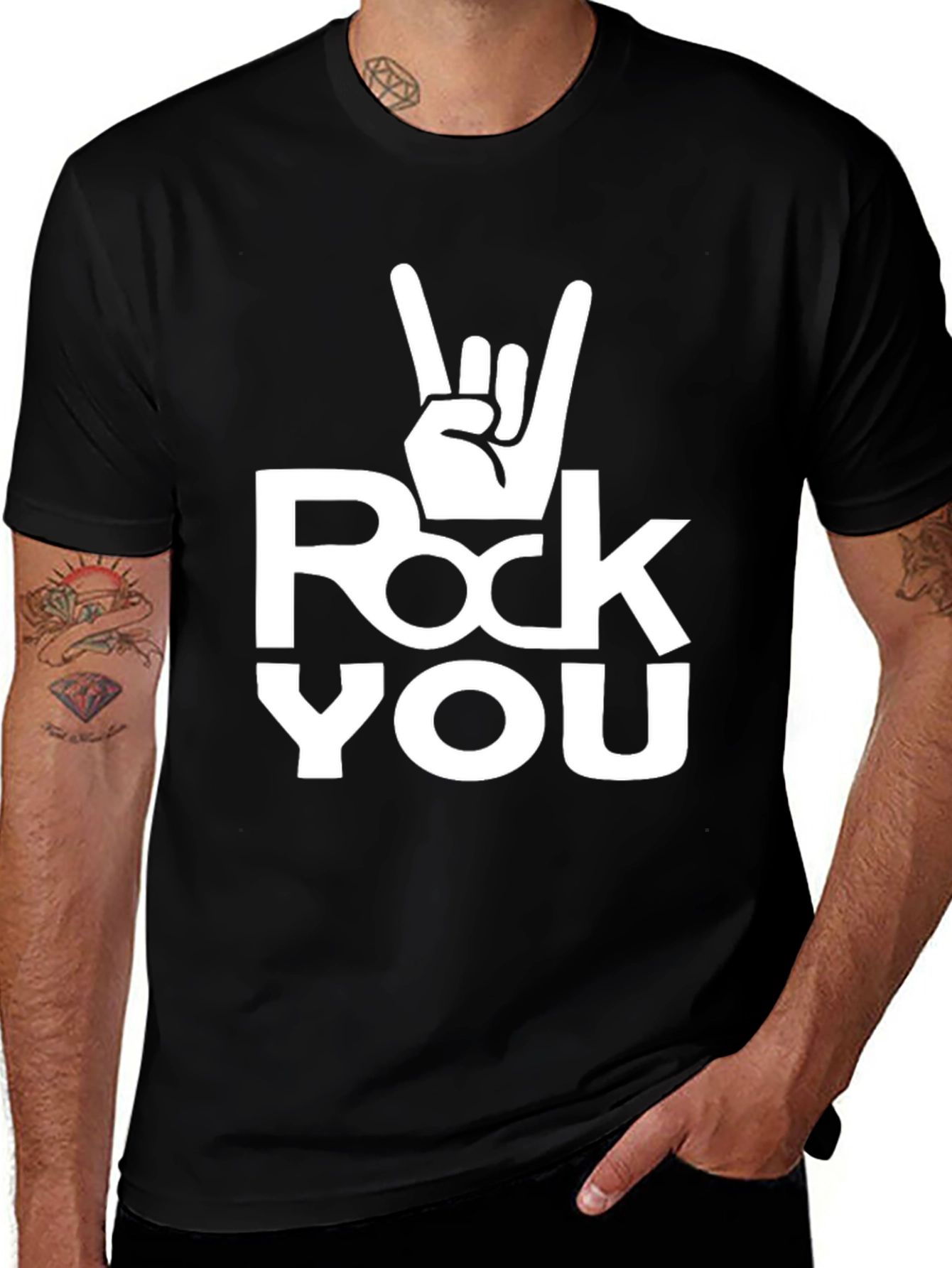 Variant 20 of Rock You Black Graphic T-Shirt
