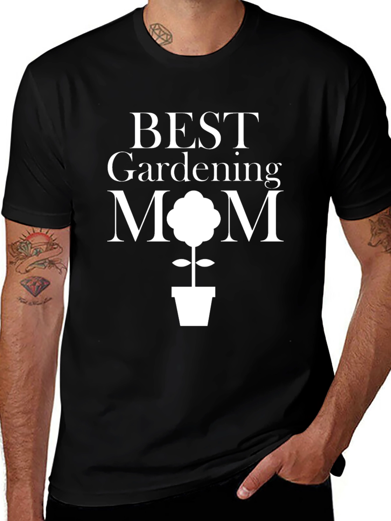 Variant 7 of Best Gardening Mom T-Shirt - Black Cotton Tee