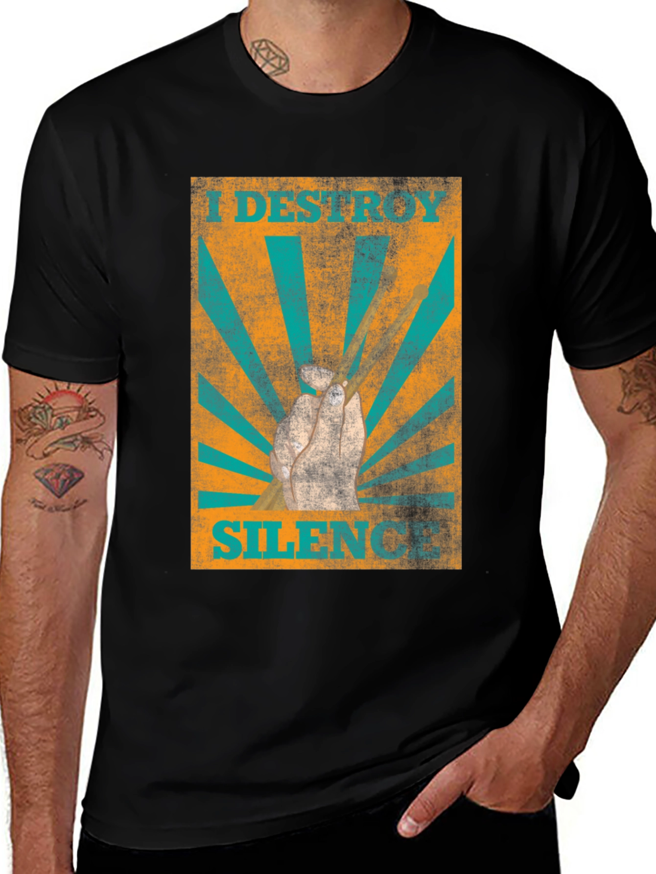 Variant 3 of I Destroy Silence Graphic Tee - Music Lover's T-Shirt