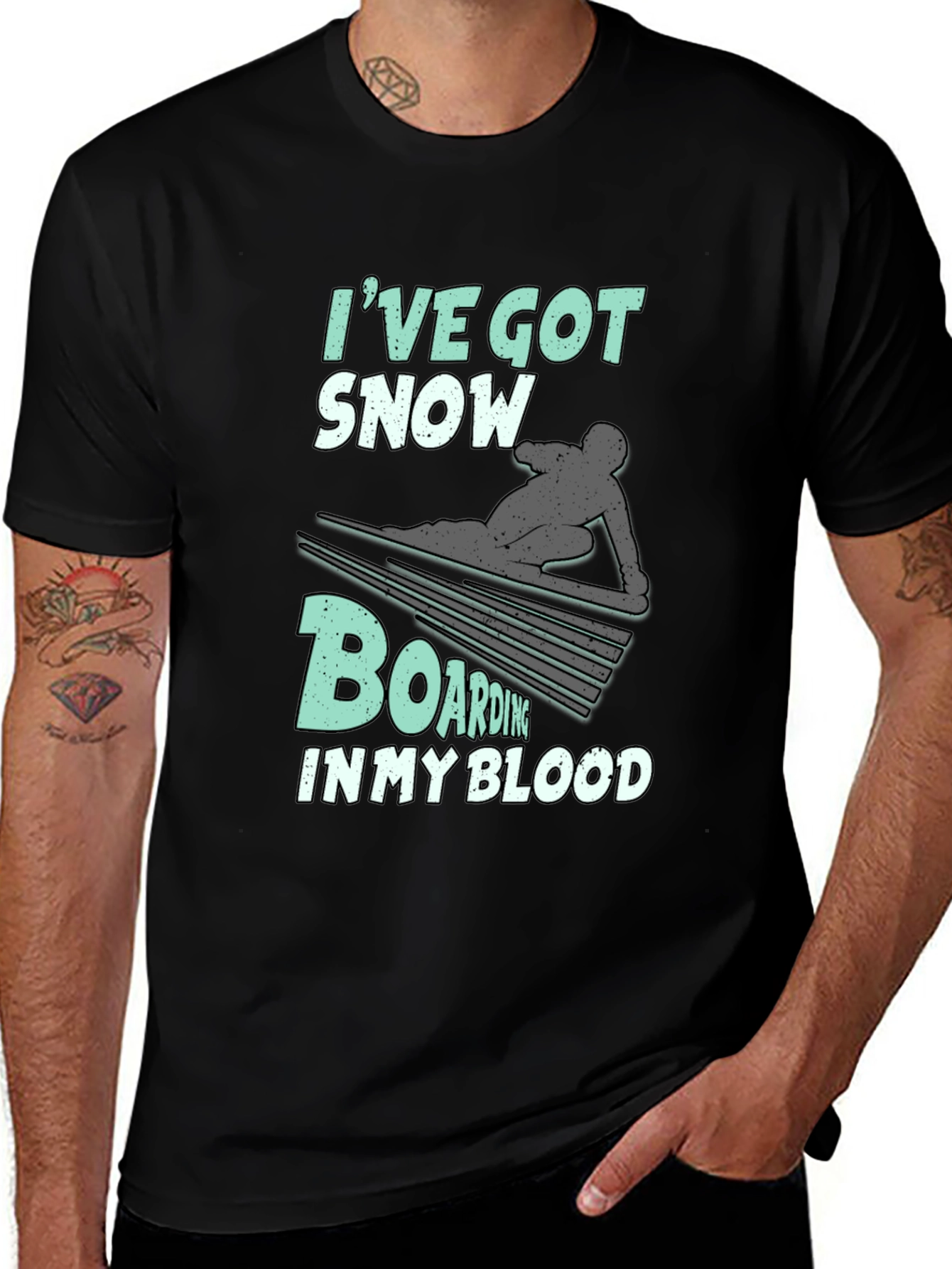 Variant 14 of Snowboarding T-Shirt - "In My Blood" Graphic Tee