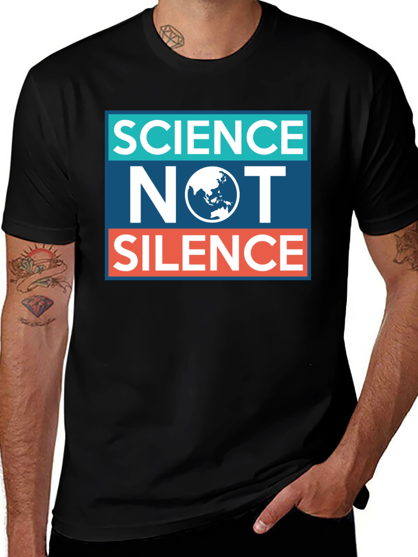 Science Not Silence T-Shirt - Black Activism Tee