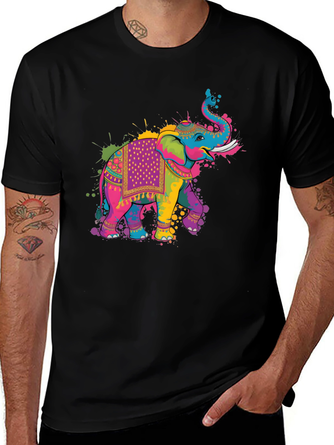 Variant 16 of Colorful Elephant Graphic T-Shirt