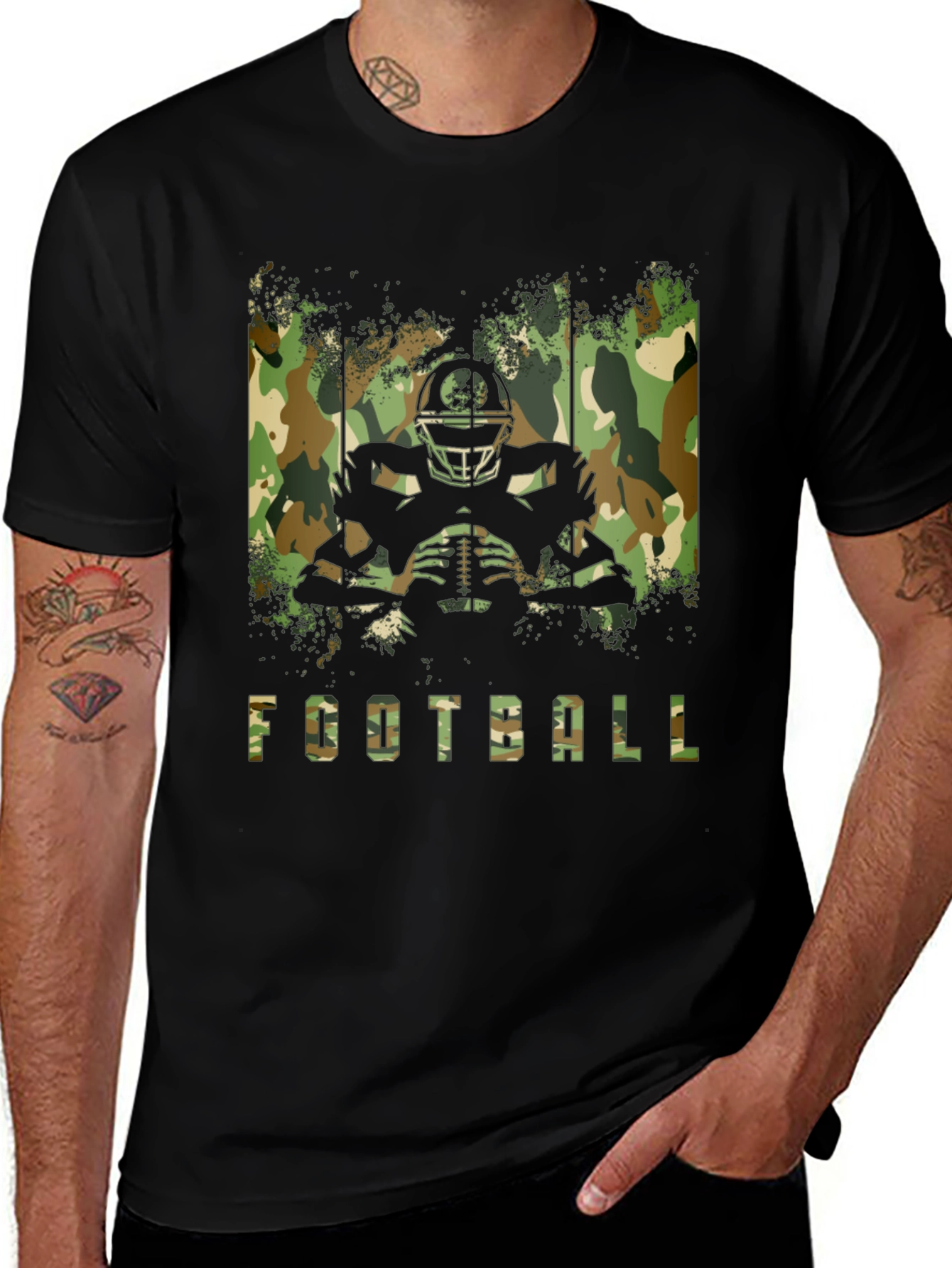 Variant 16 of Football Camo T-Shirt - Game Day Ready!