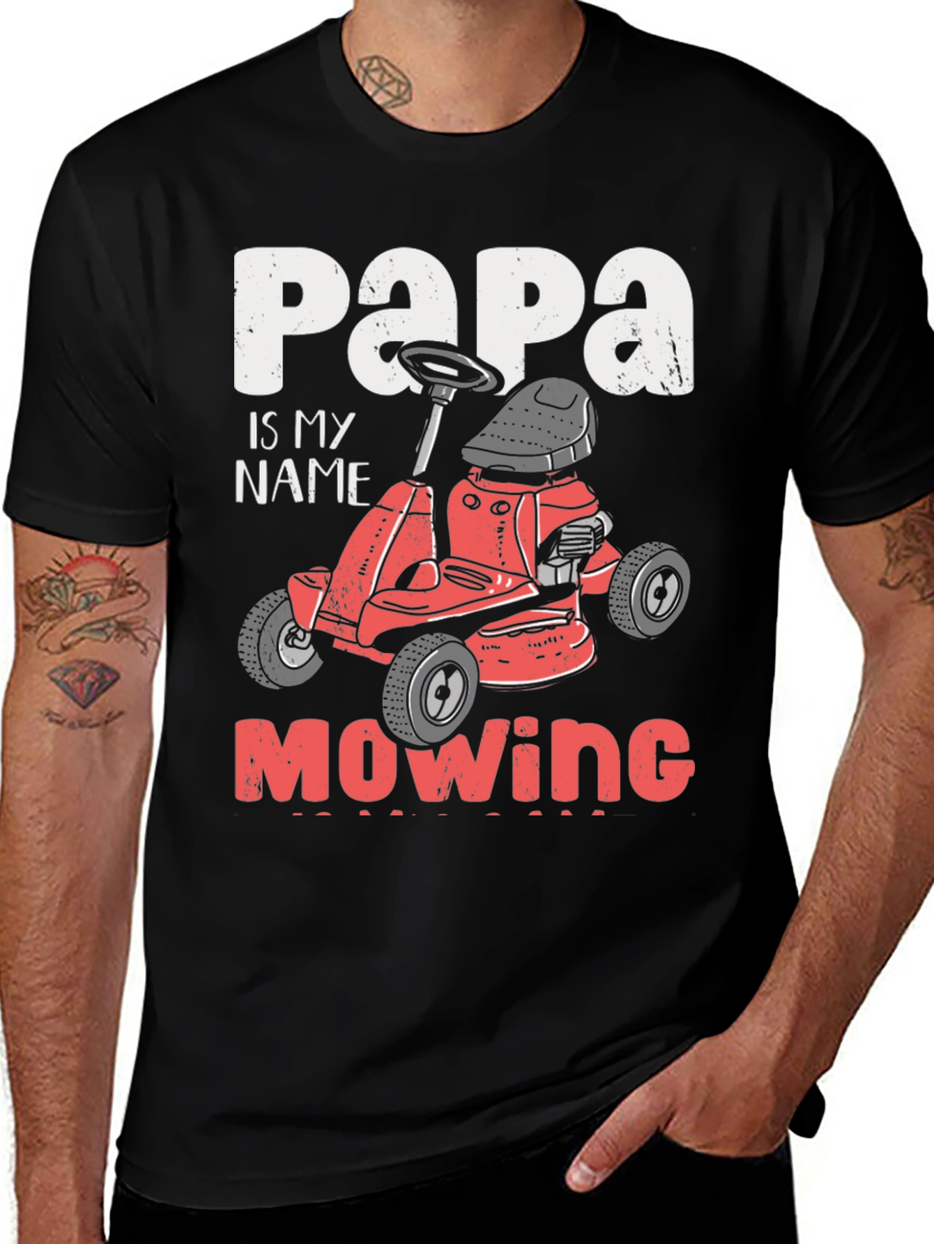 Variant 11 of Papa Mowing T-Shirt - Funny Lawn Mower Dad Tee