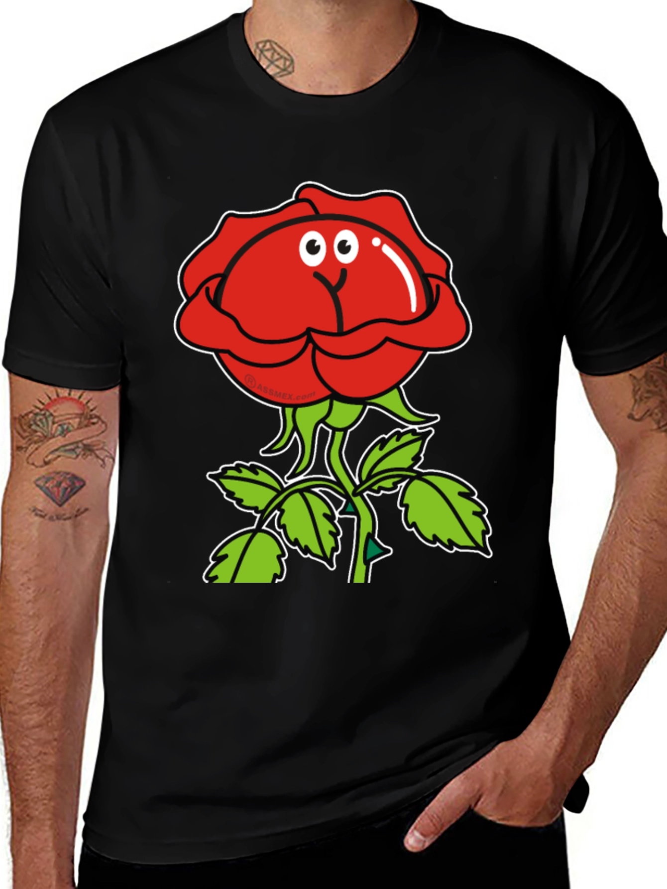 Variant 17 of Funny Rose Cartoon Graphic T-Shirt