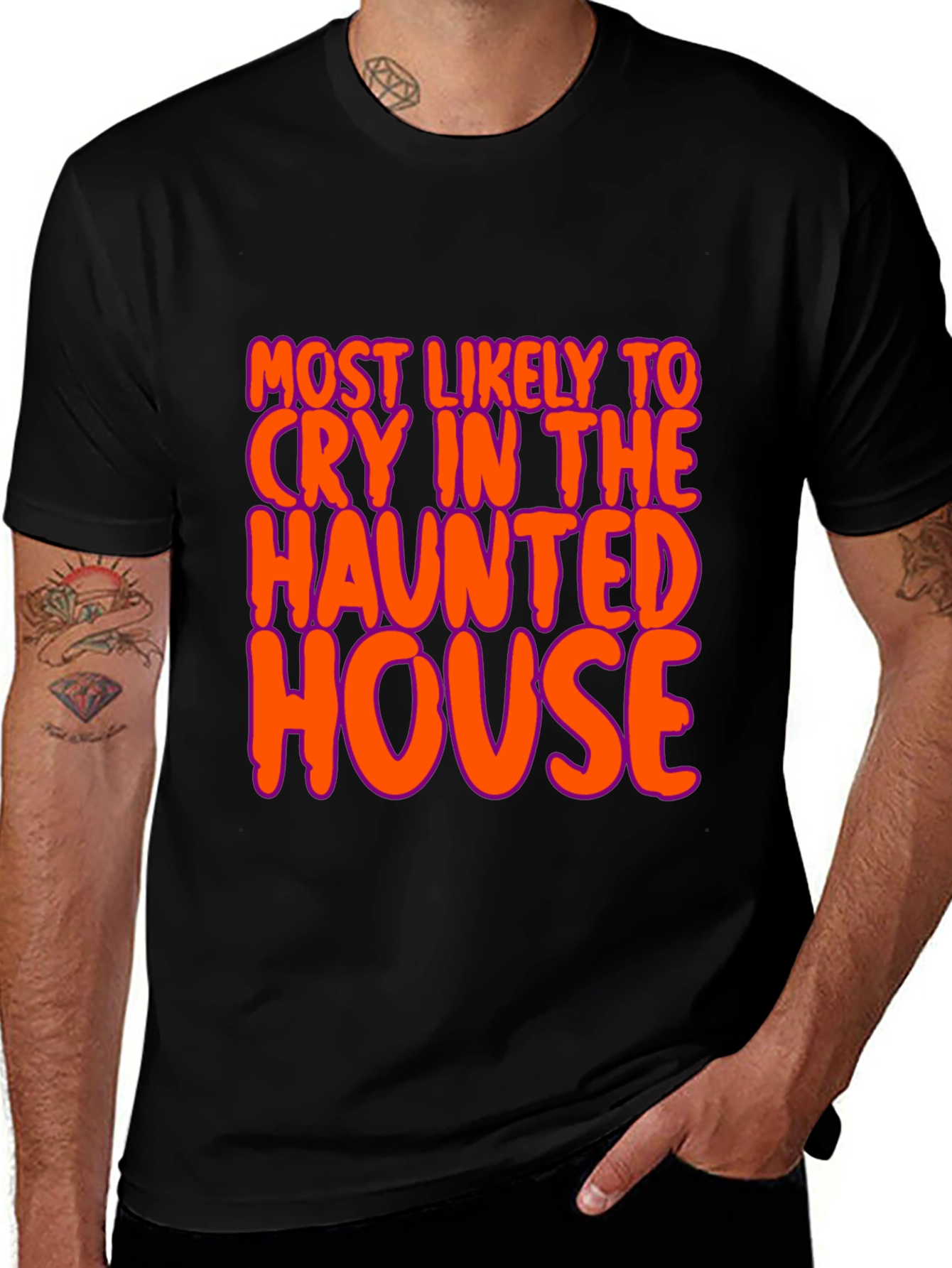 Halloween Haunted House Cry T-Shirt