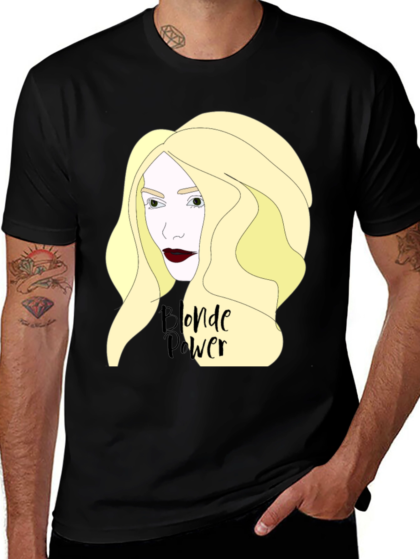 Variant 8 of Blonde Power Graphic Tee - Black T-Shirt