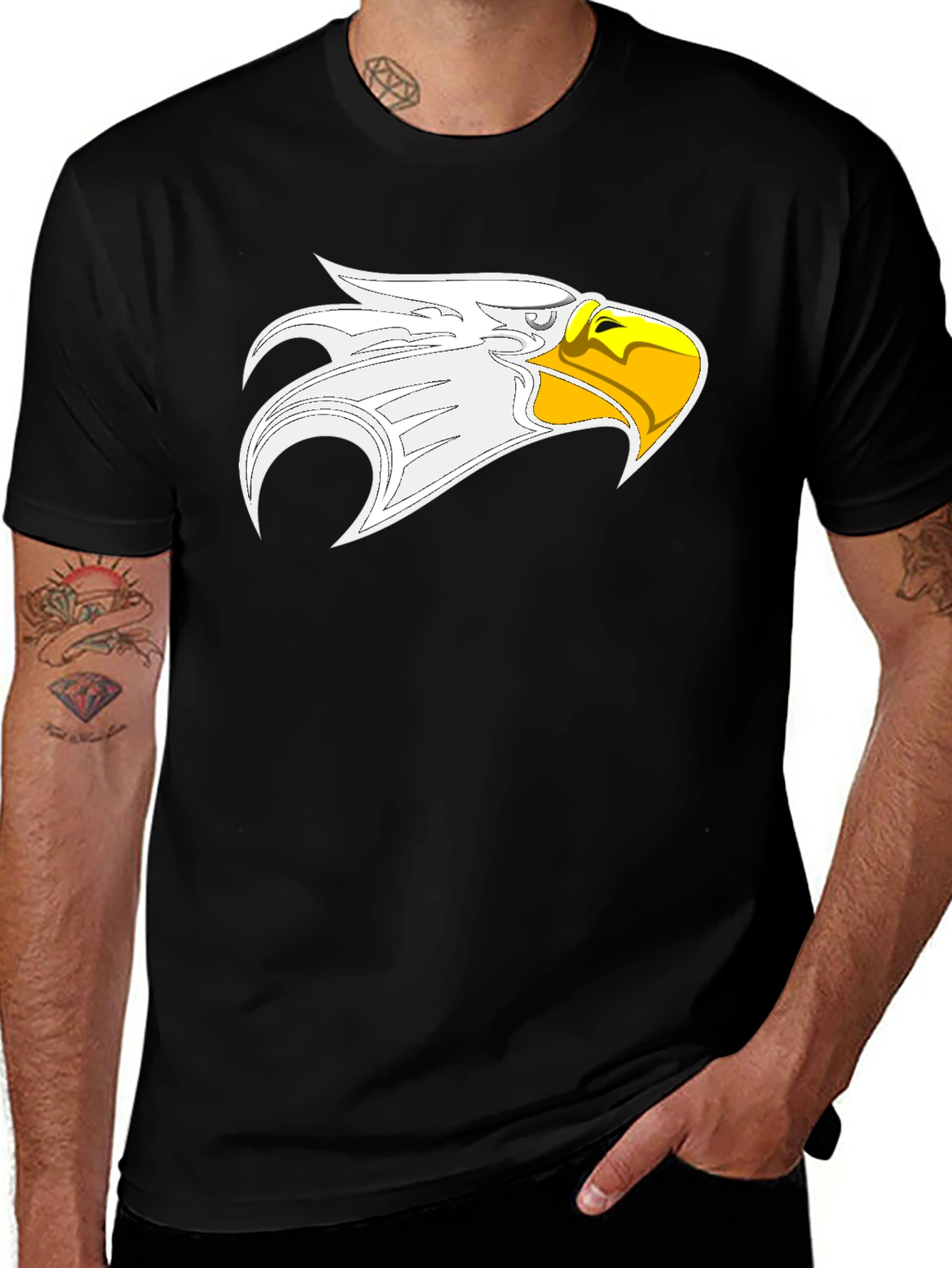 Variant 22 of Bold Eagle Graphic Black T-Shirt