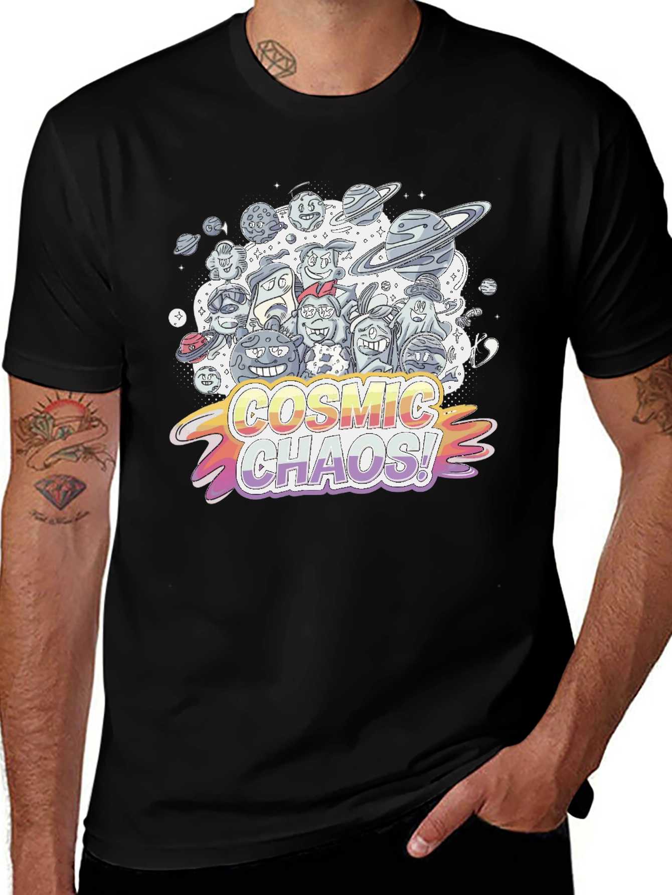 Variant 5 of Cosmic Chaos Graphic Print T-Shirt