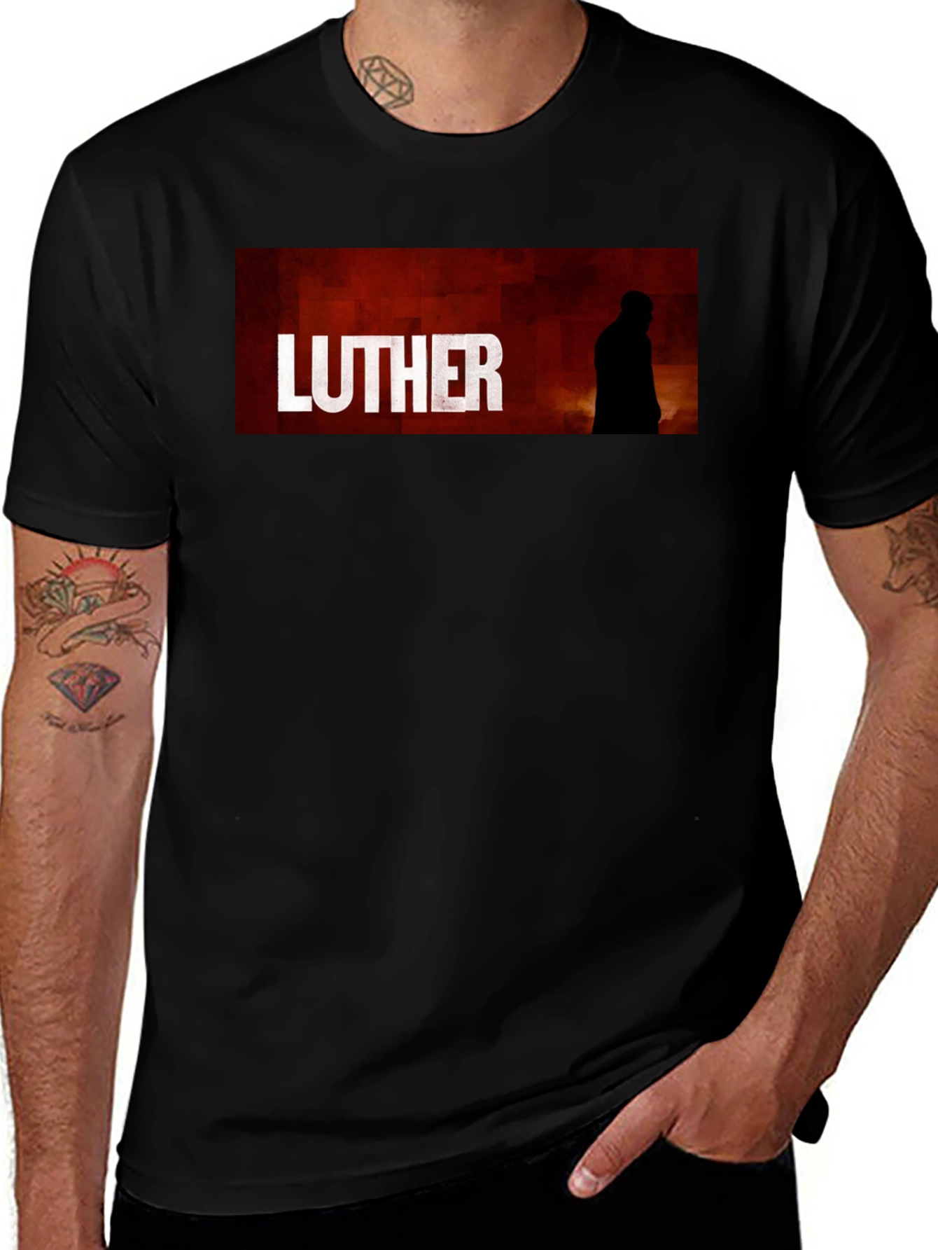 Luther TV Series Graphic T-Shirt - Black