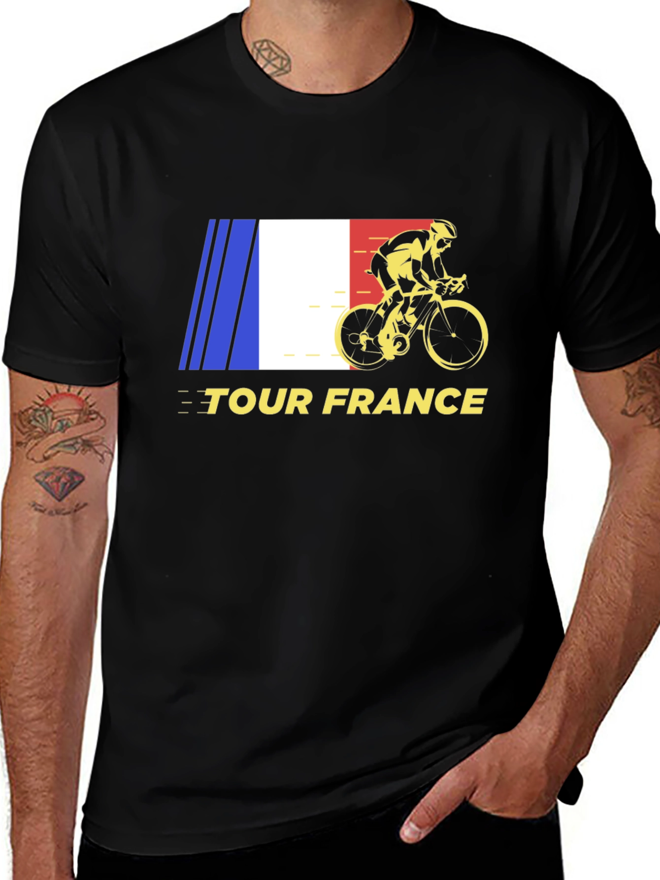 Variant 3 of Tour de France Cycling T-Shirt - Black
