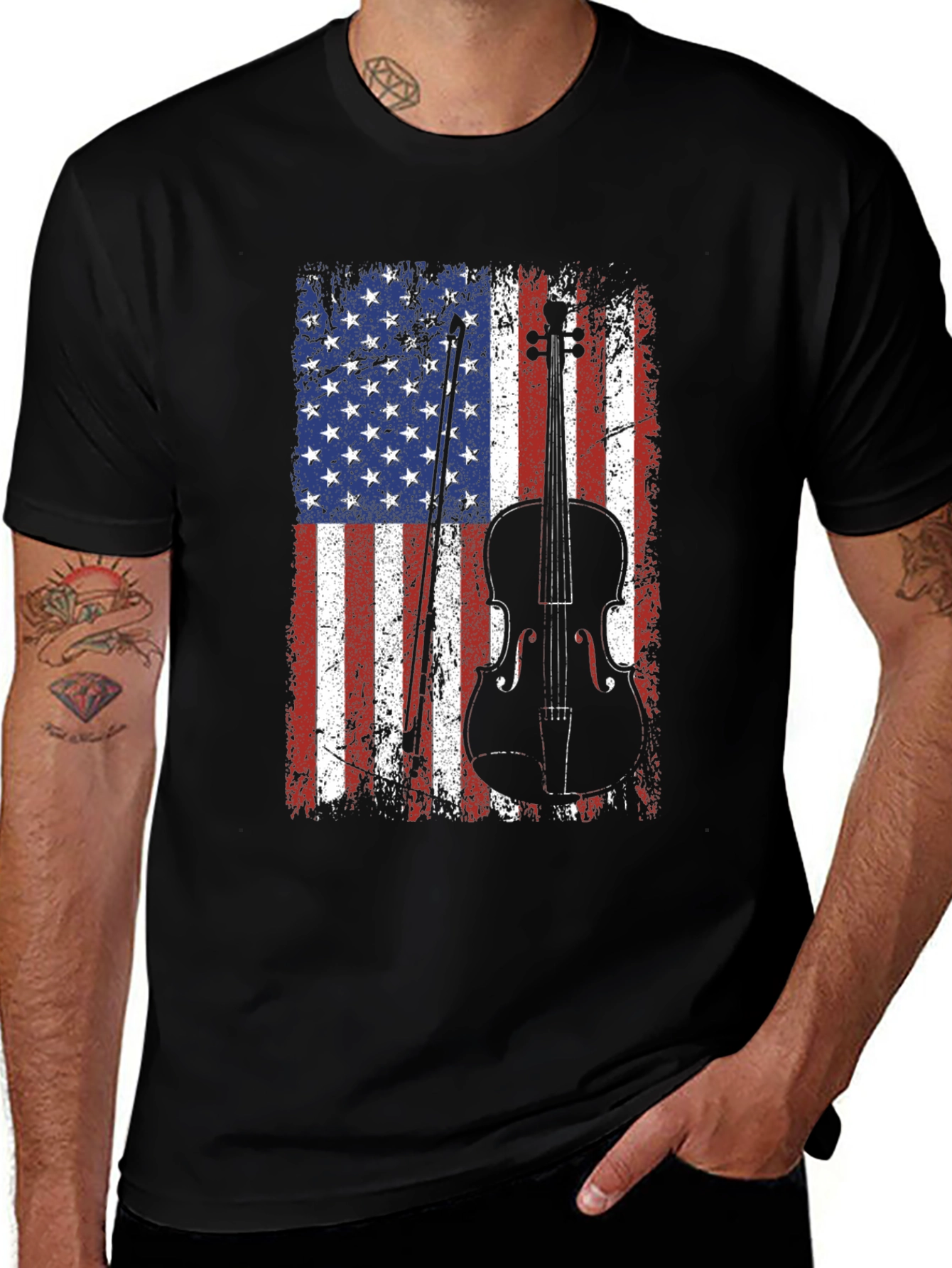 Variant 21 of American Flag Fiddle T-Shirt