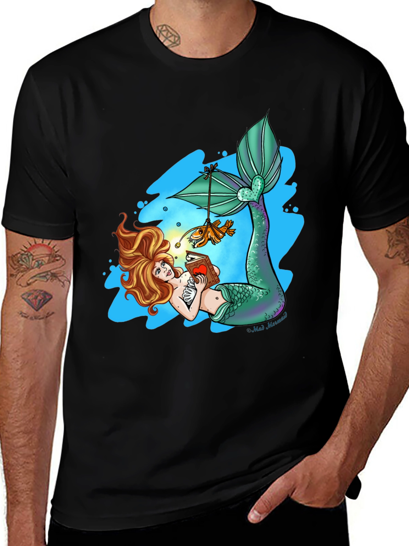 Variant 14 of Mermaid Reading Book T-Shirt - Unique Graphic Tee