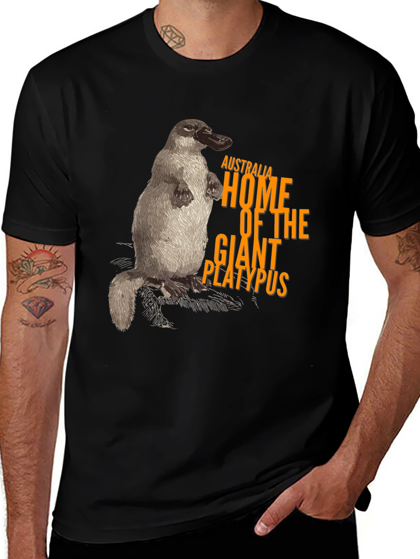 Variant 29 of Australia Giant Platypus Graphic Tee - Black