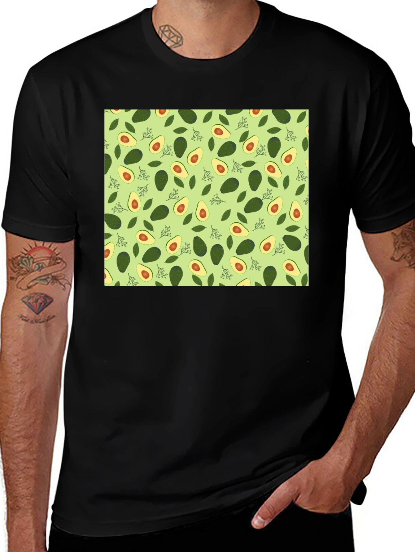 Variant 30 of Avocado Patterned T-Shirt - Trendy & Fun